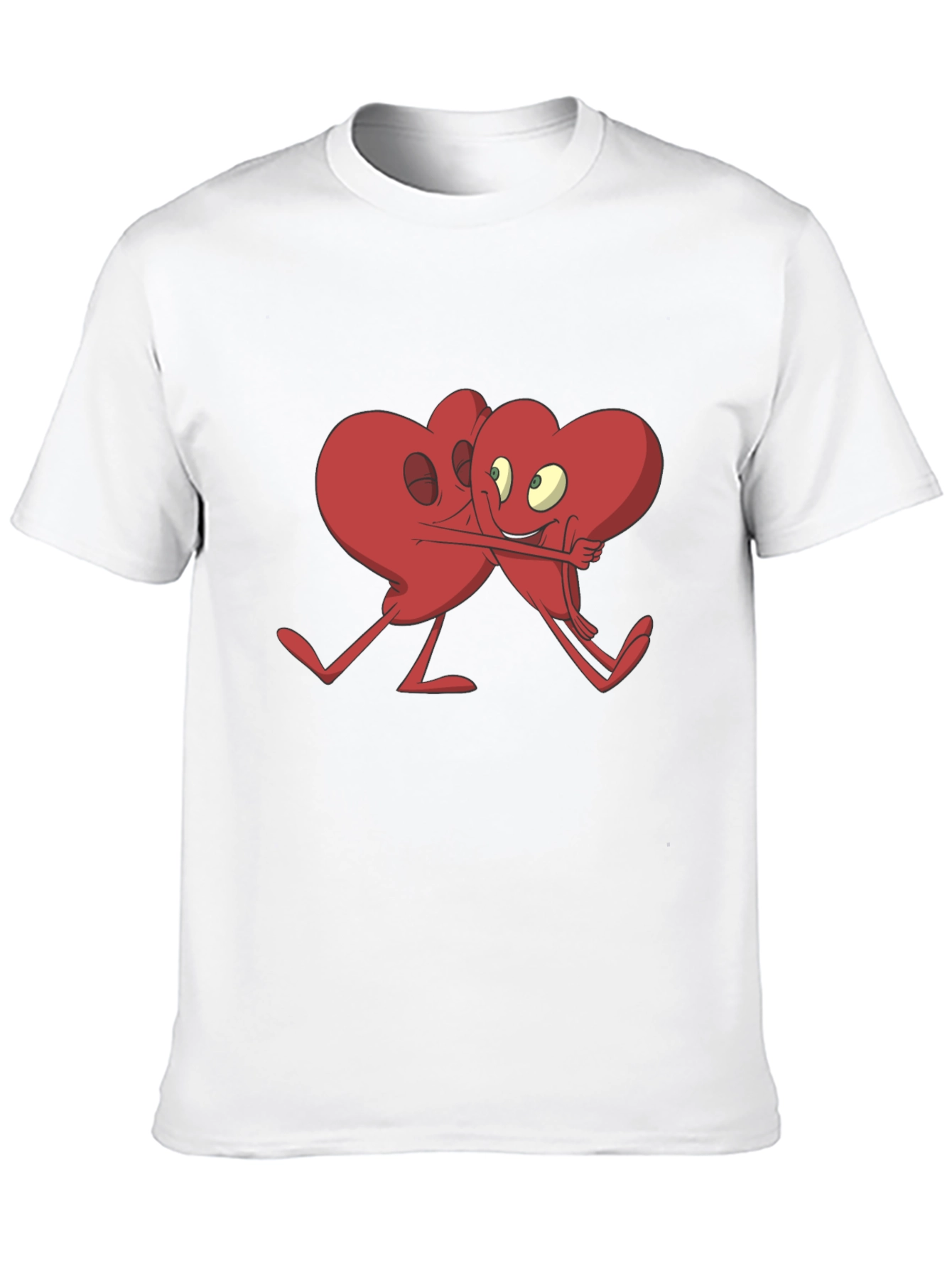 Heart Hug Graphic T-Shirt - Black Cotton Blend