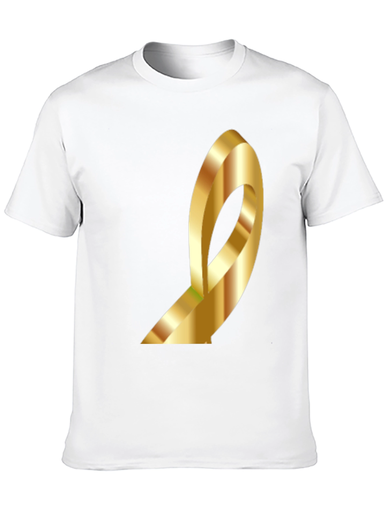 Golden Loop Graphic Tee - Modern Abstract Design