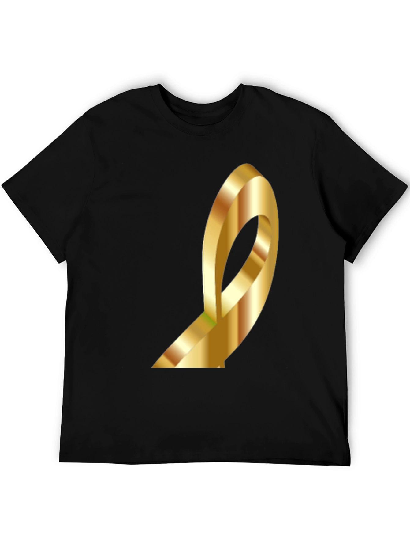 Golden Loop Graphic Tee - Modern Abstract Design