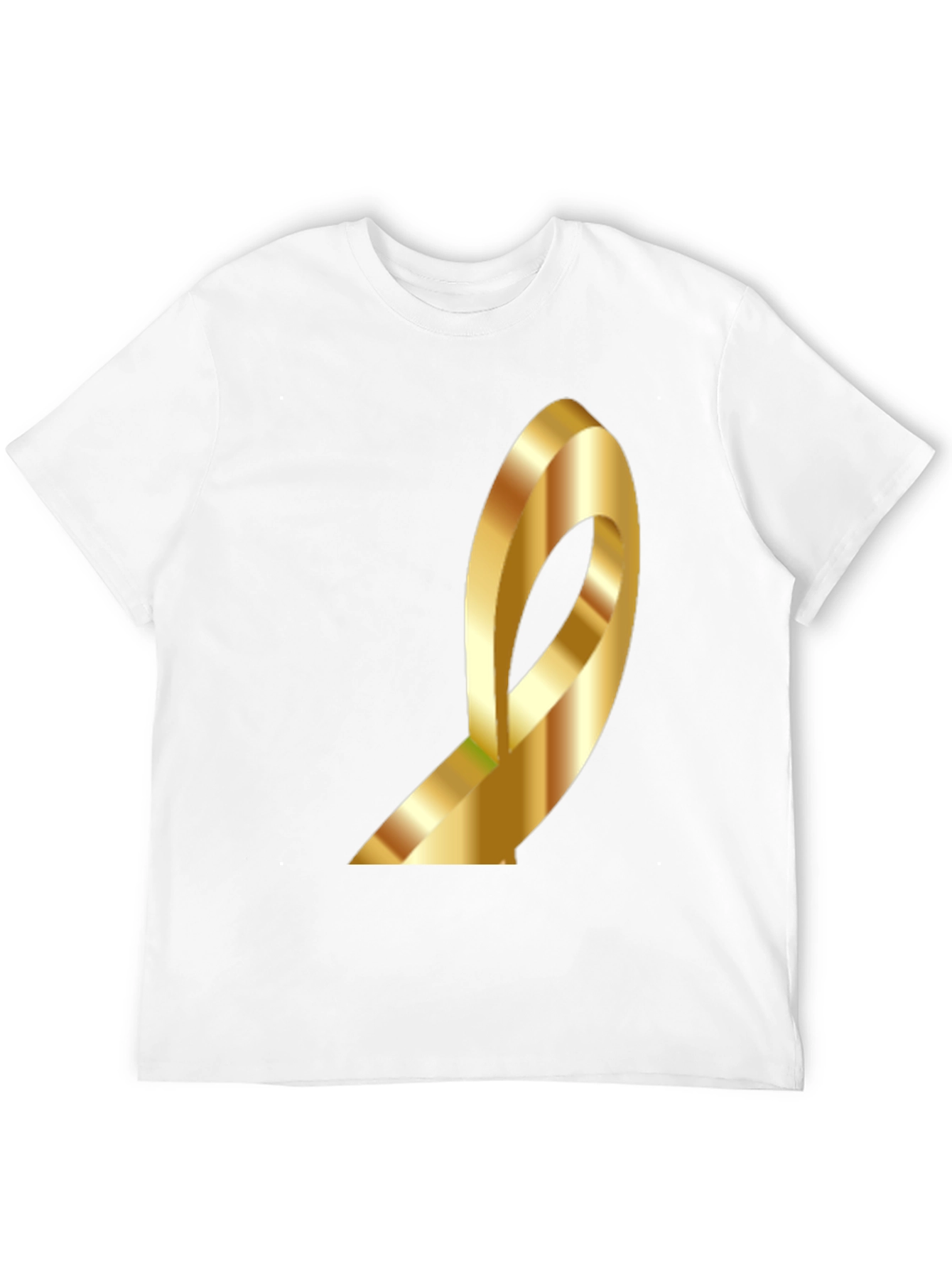 Golden Loop Graphic Tee - Modern Abstract Design