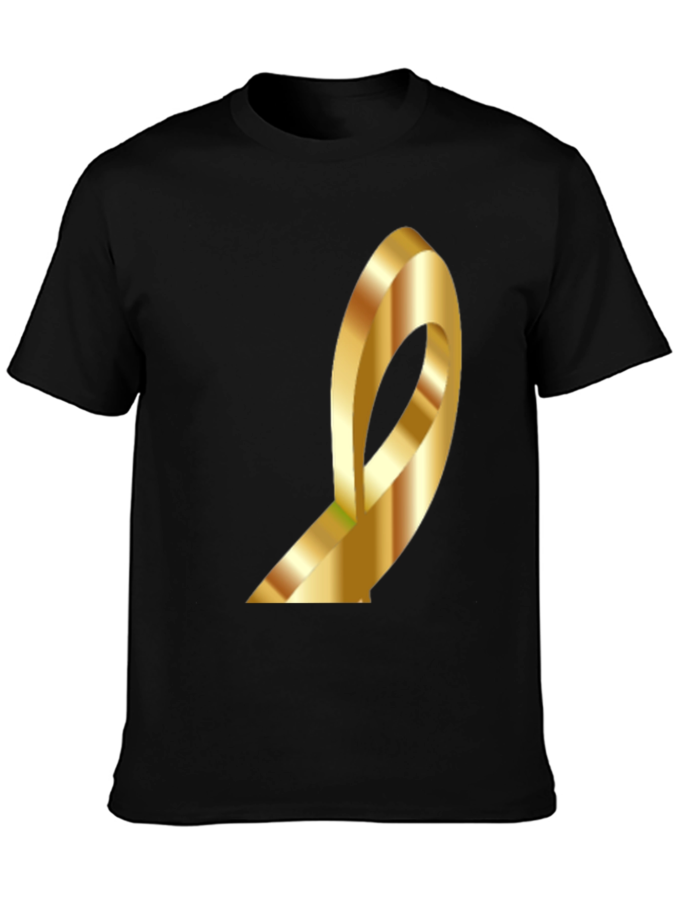 Golden Loop Graphic Tee - Modern Abstract Design