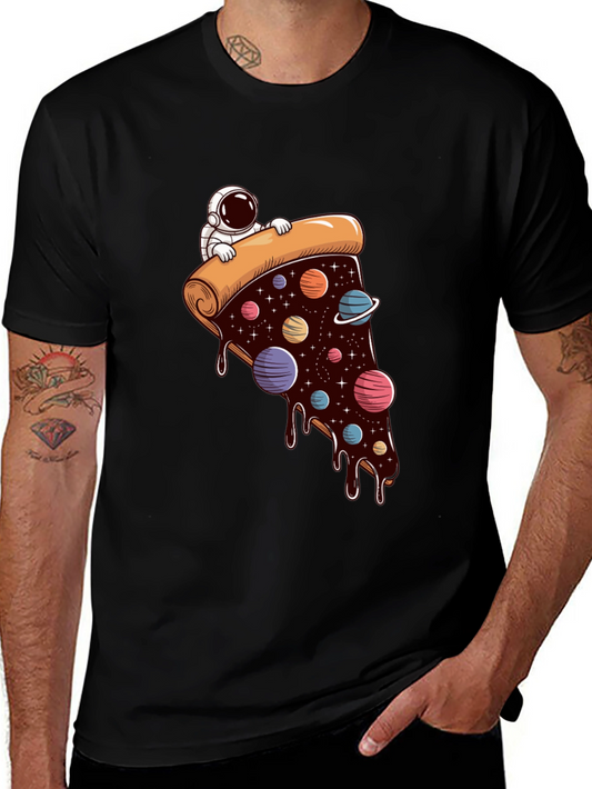 Cosmic Pizza T-Shirt - Astronaut Galaxy Slice Tee