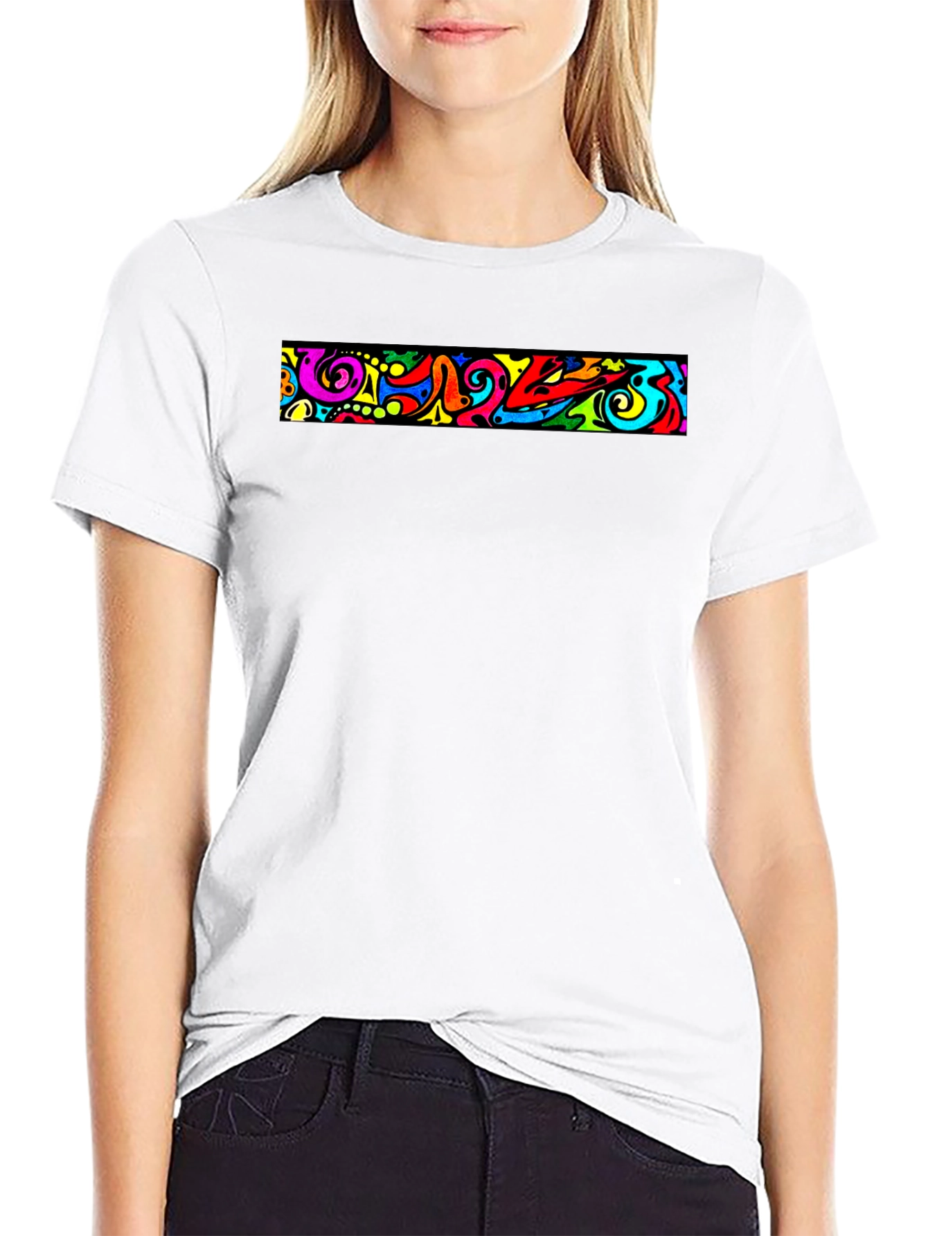 Bold Graphic Print Black T-Shirt
