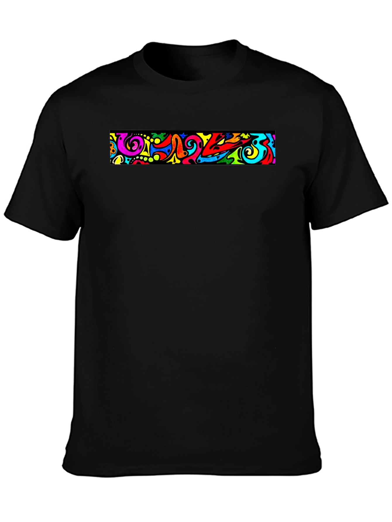 Bold Graphic Print Black T-Shirt
