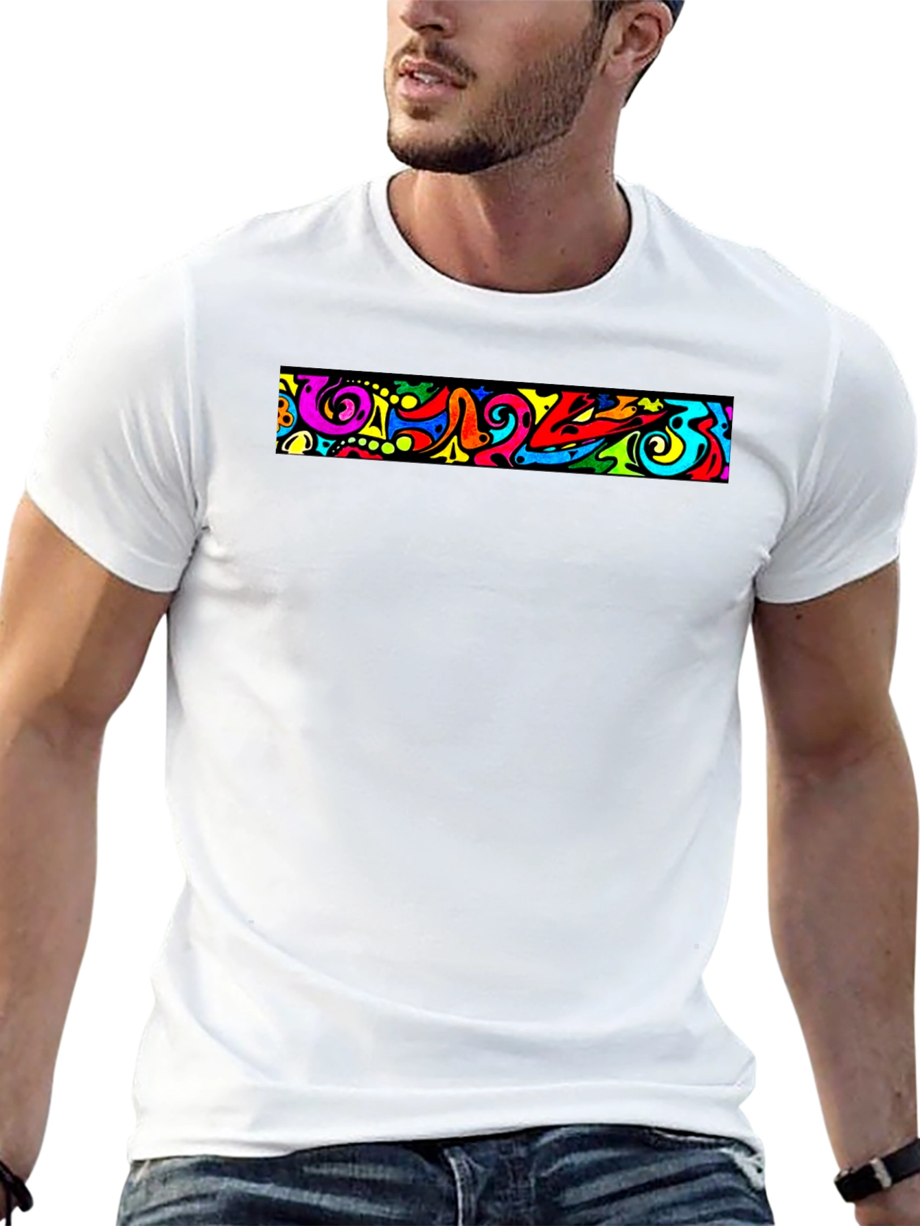 Bold Graphic Print Black T-Shirt