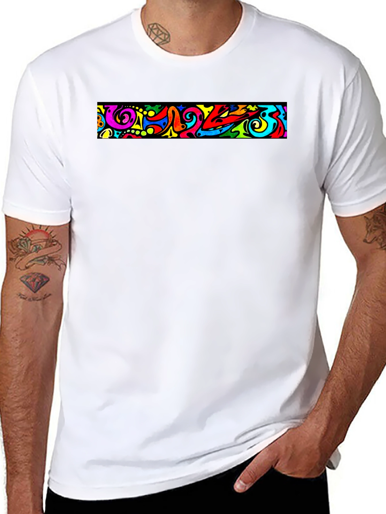 Bold Graphic Print Black T-Shirt