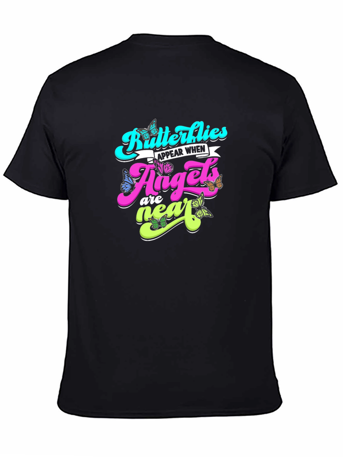 Butterflies Angels T-Shirt - Black