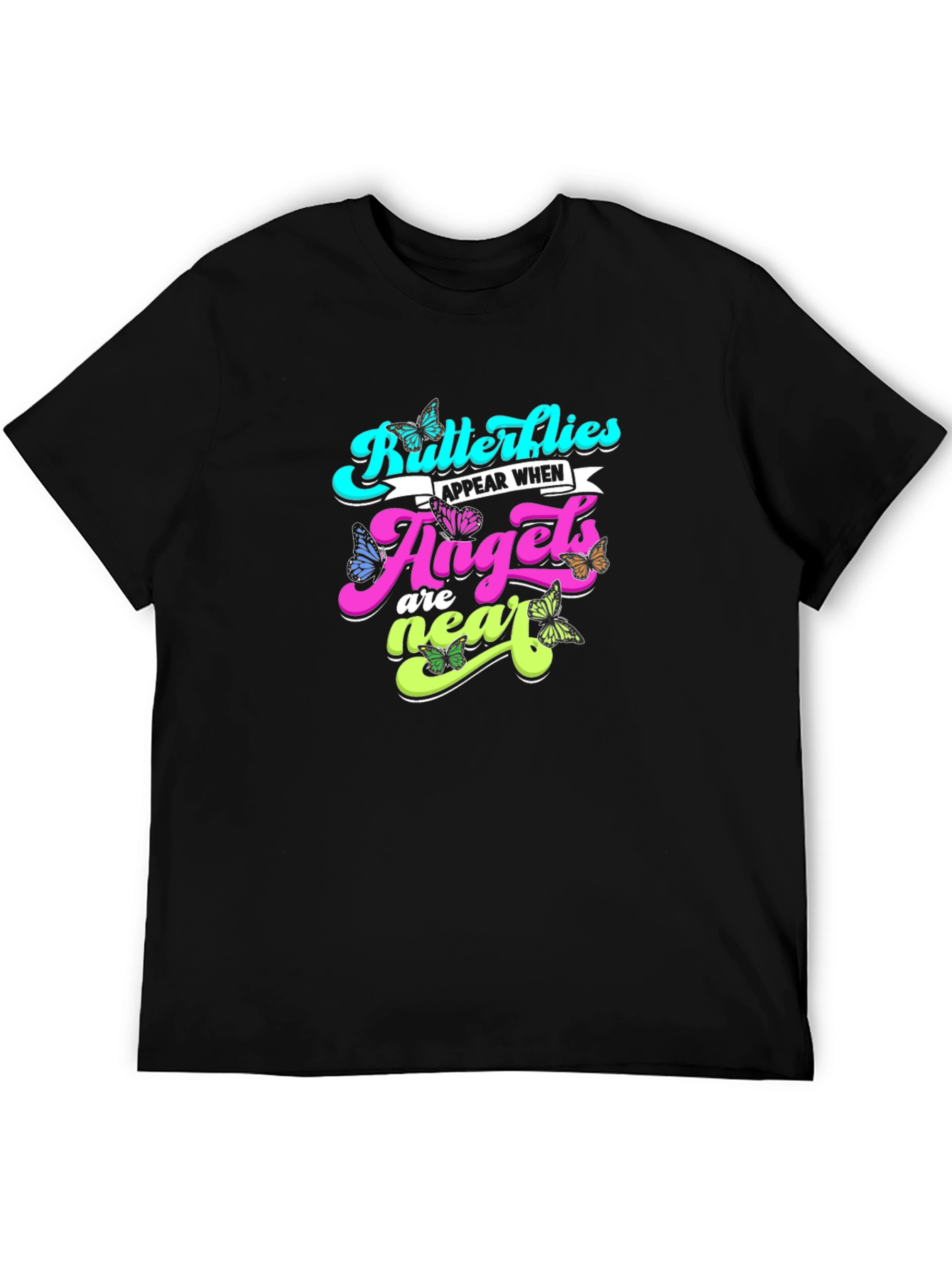 Butterflies Angels T-Shirt - Black