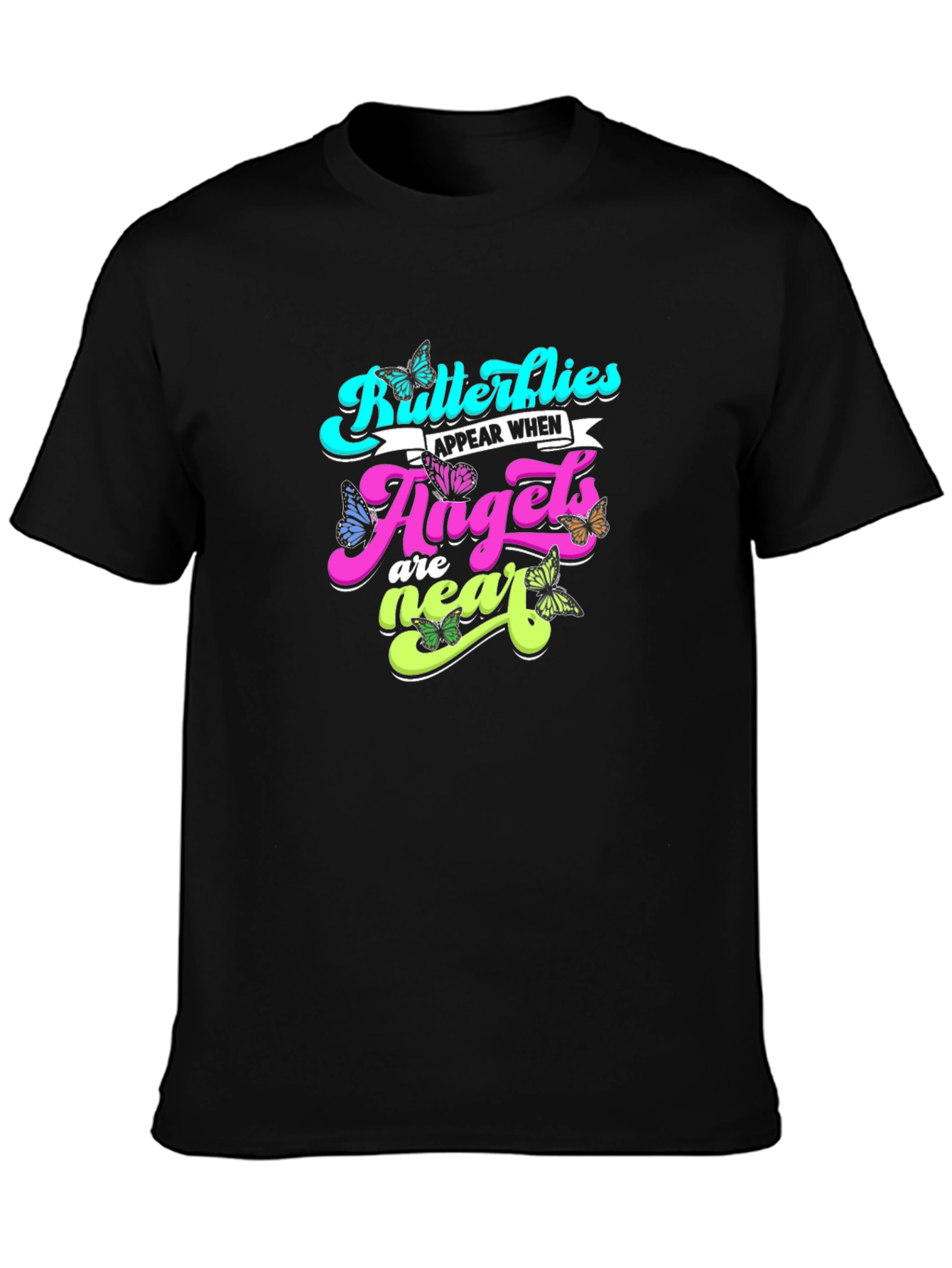 Butterflies Angels T-Shirt - Black