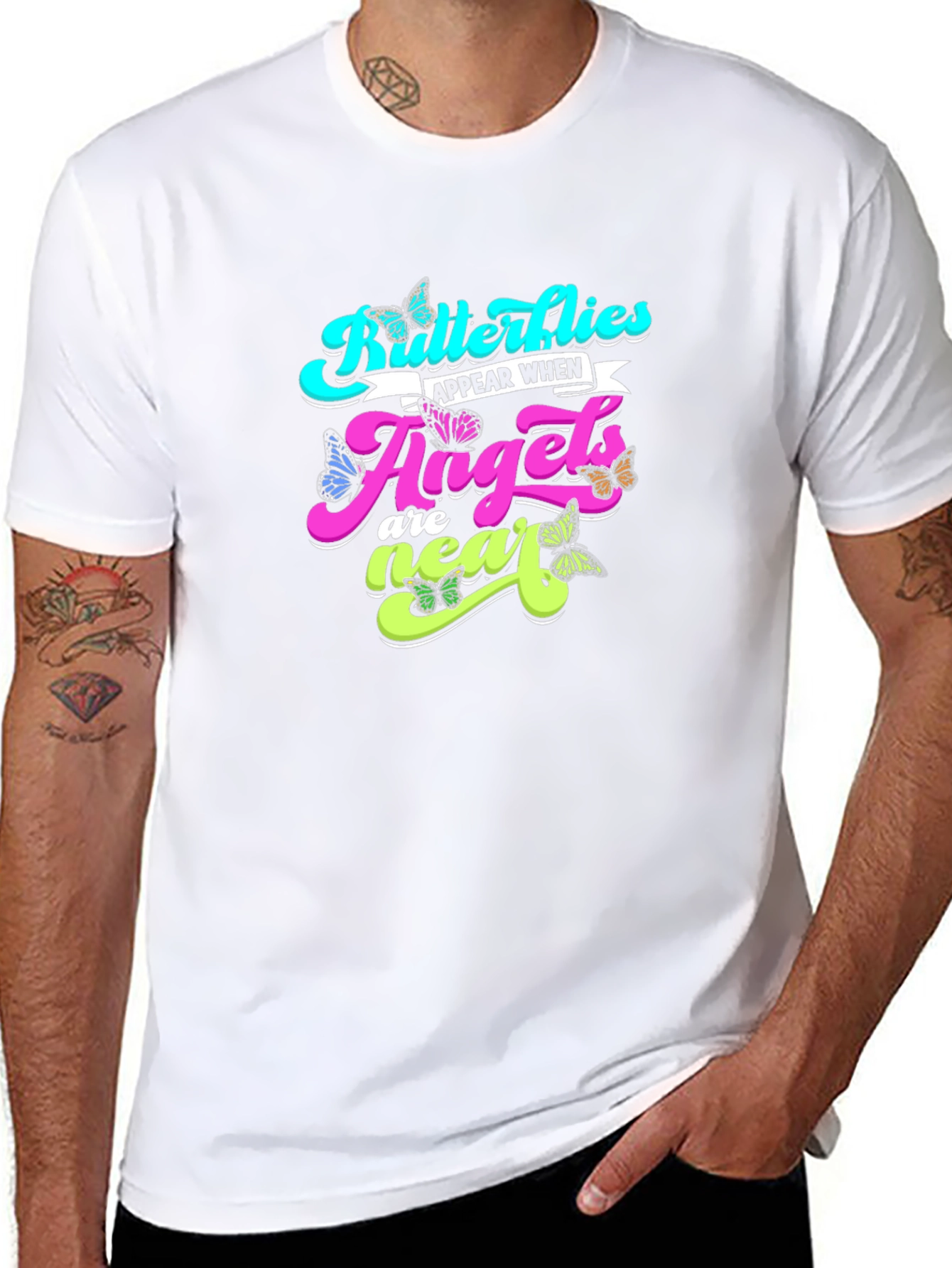 Butterflies Angels T-Shirt - Black