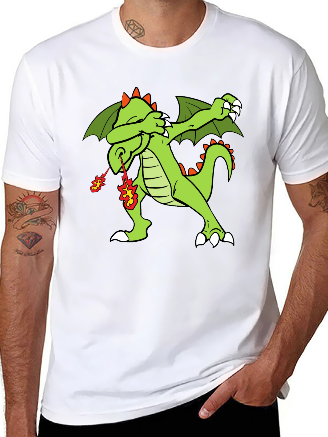 Dabbing Dragon T-Shirt - Fire Breathing Dab Tee