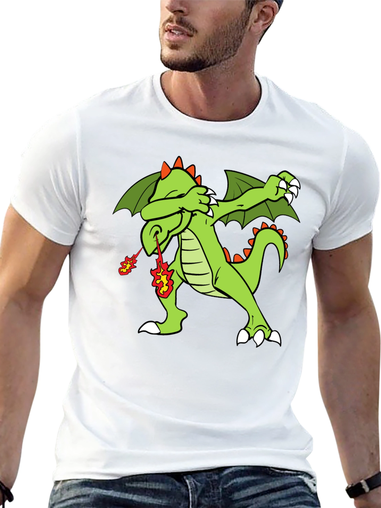 Dabbing Dragon T-Shirt - Fire Breathing Dab Tee