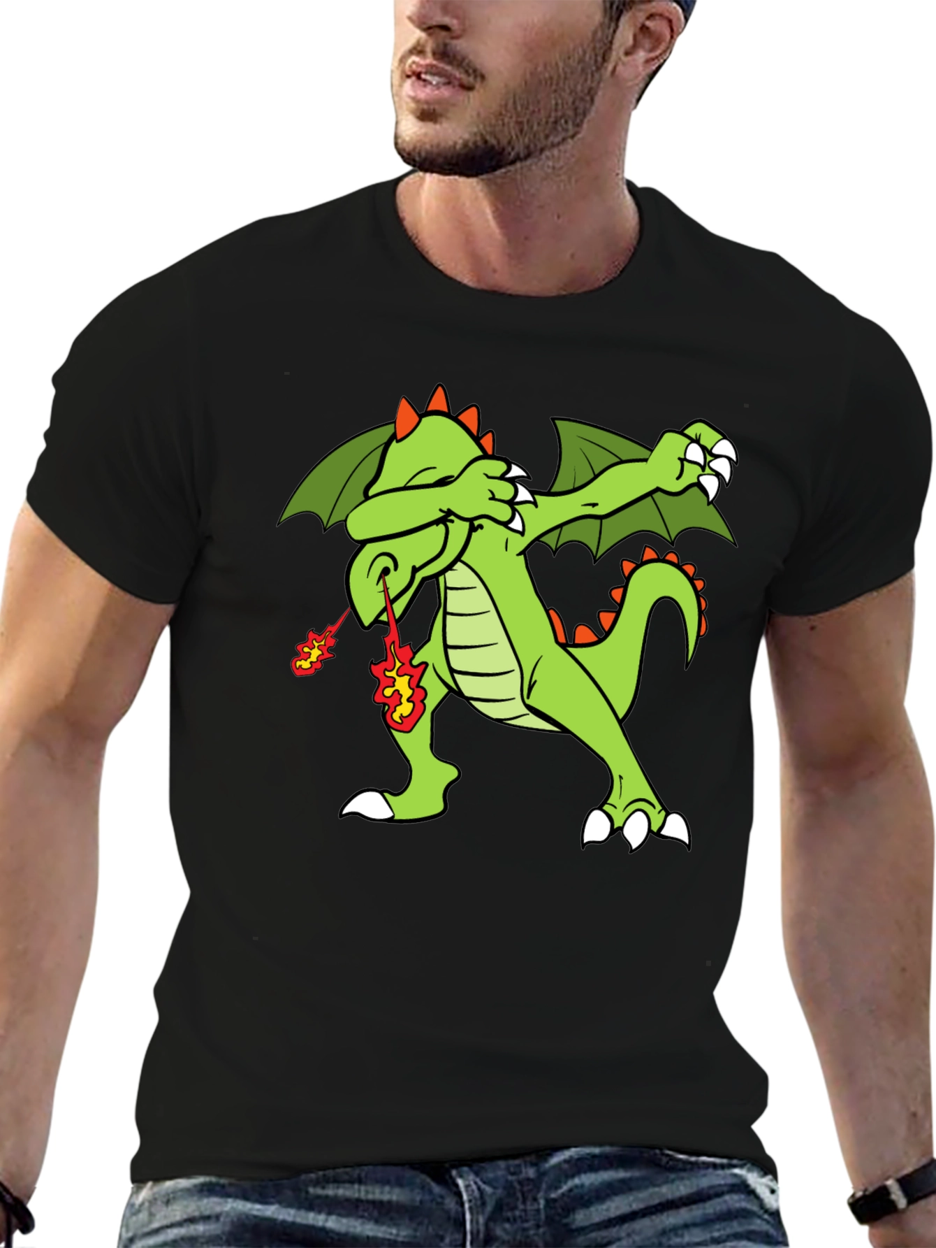 Dabbing Dragon T-Shirt - Fire Breathing Dab Tee