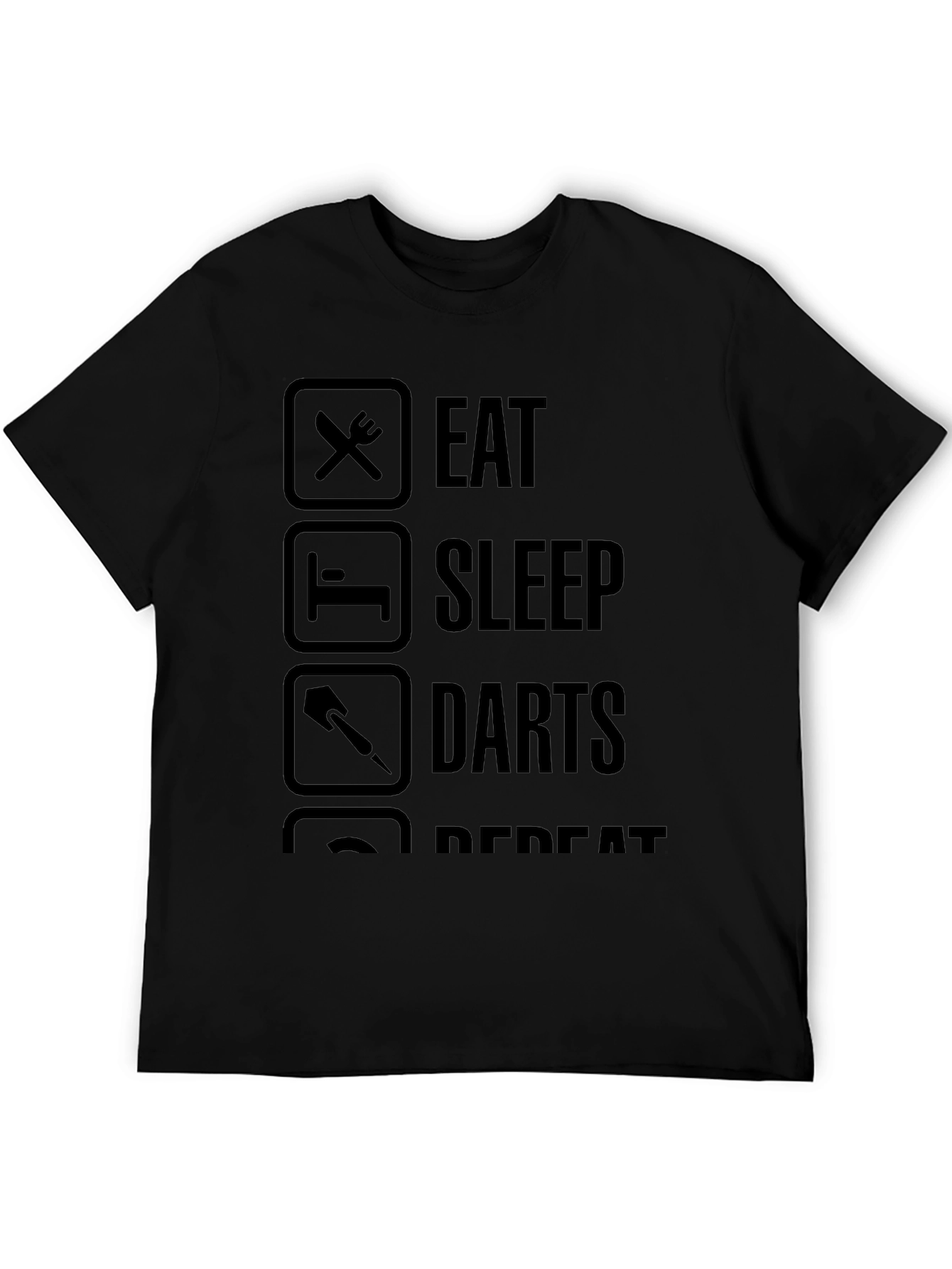 Eat Sleep Darts Repeat Black T-Shirt