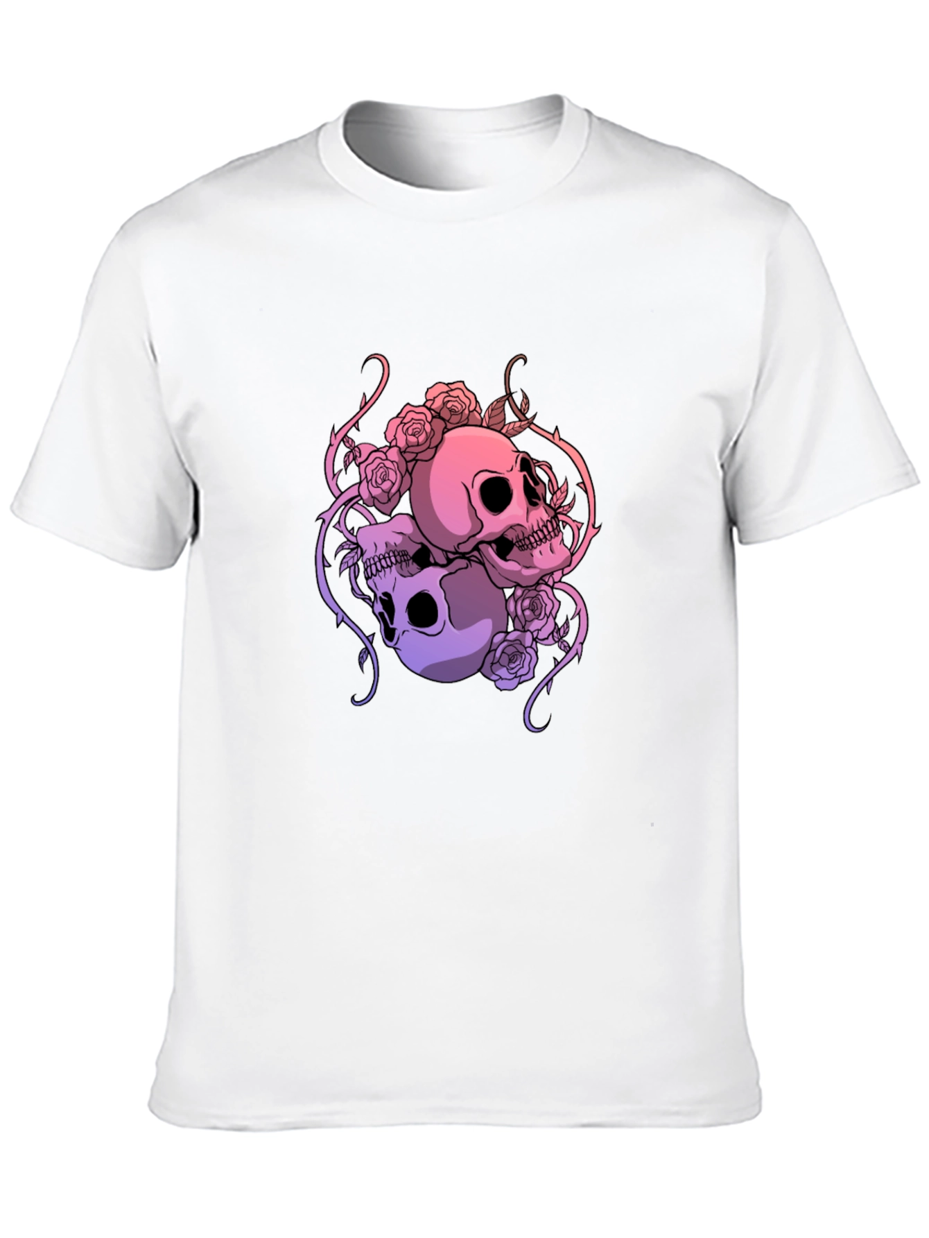 Skull & Roses Graphic Tee - Dark Aesthetic