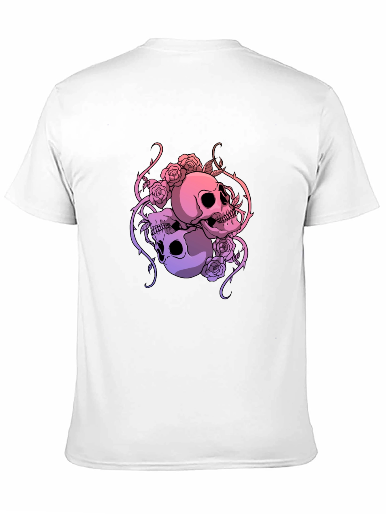 Skull & Roses Graphic Tee - Dark Aesthetic