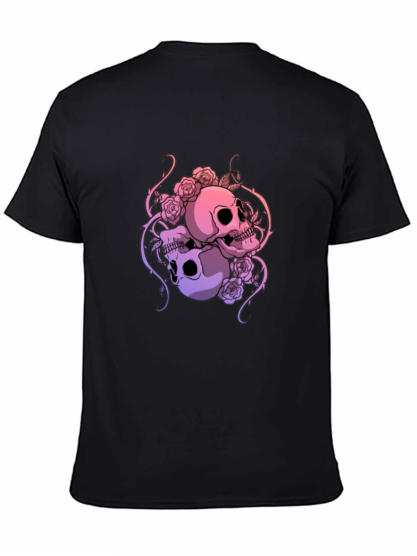 Skull & Roses Graphic Tee - Dark Aesthetic