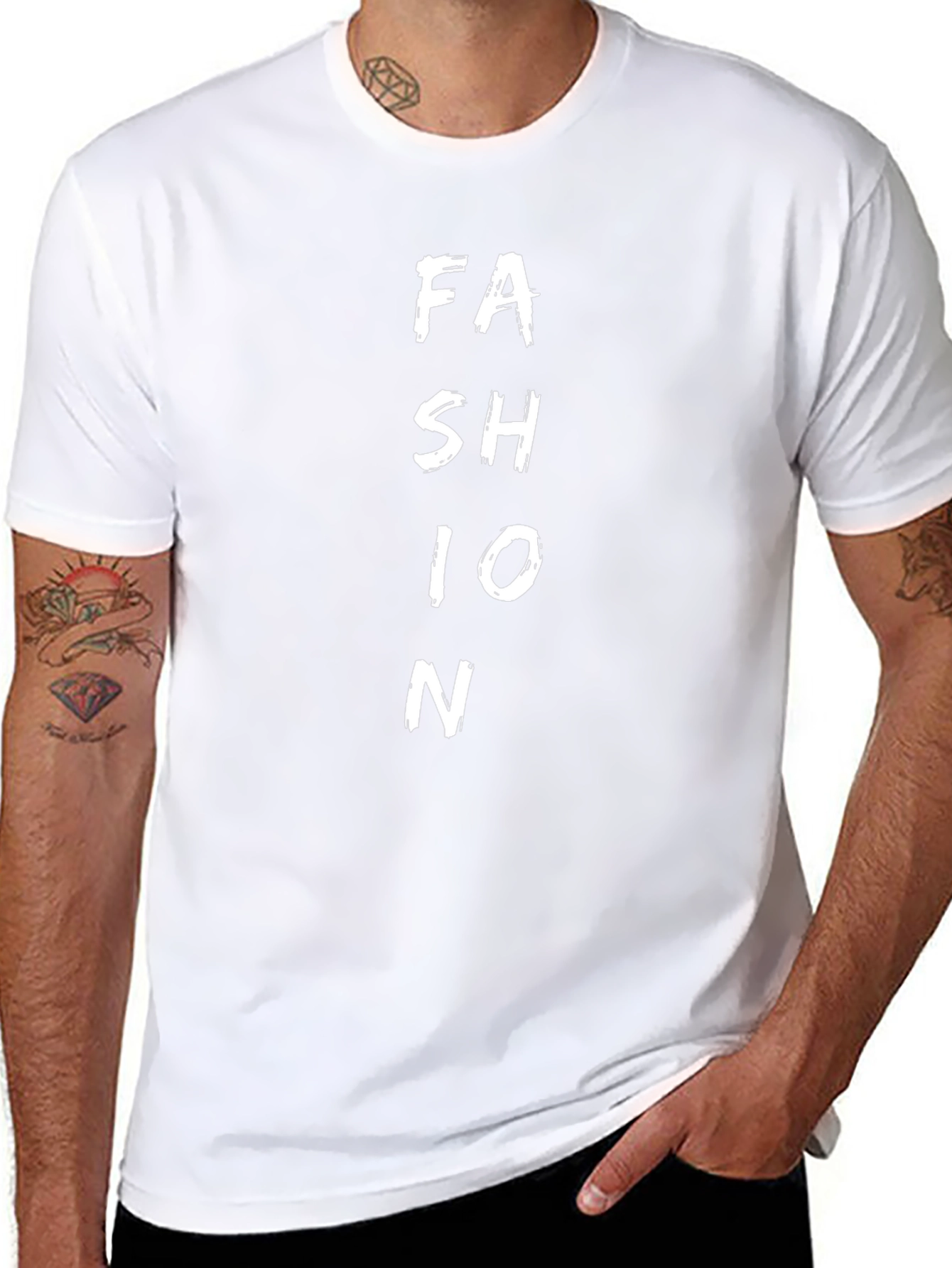 Fashion Graphic Print Black Tee