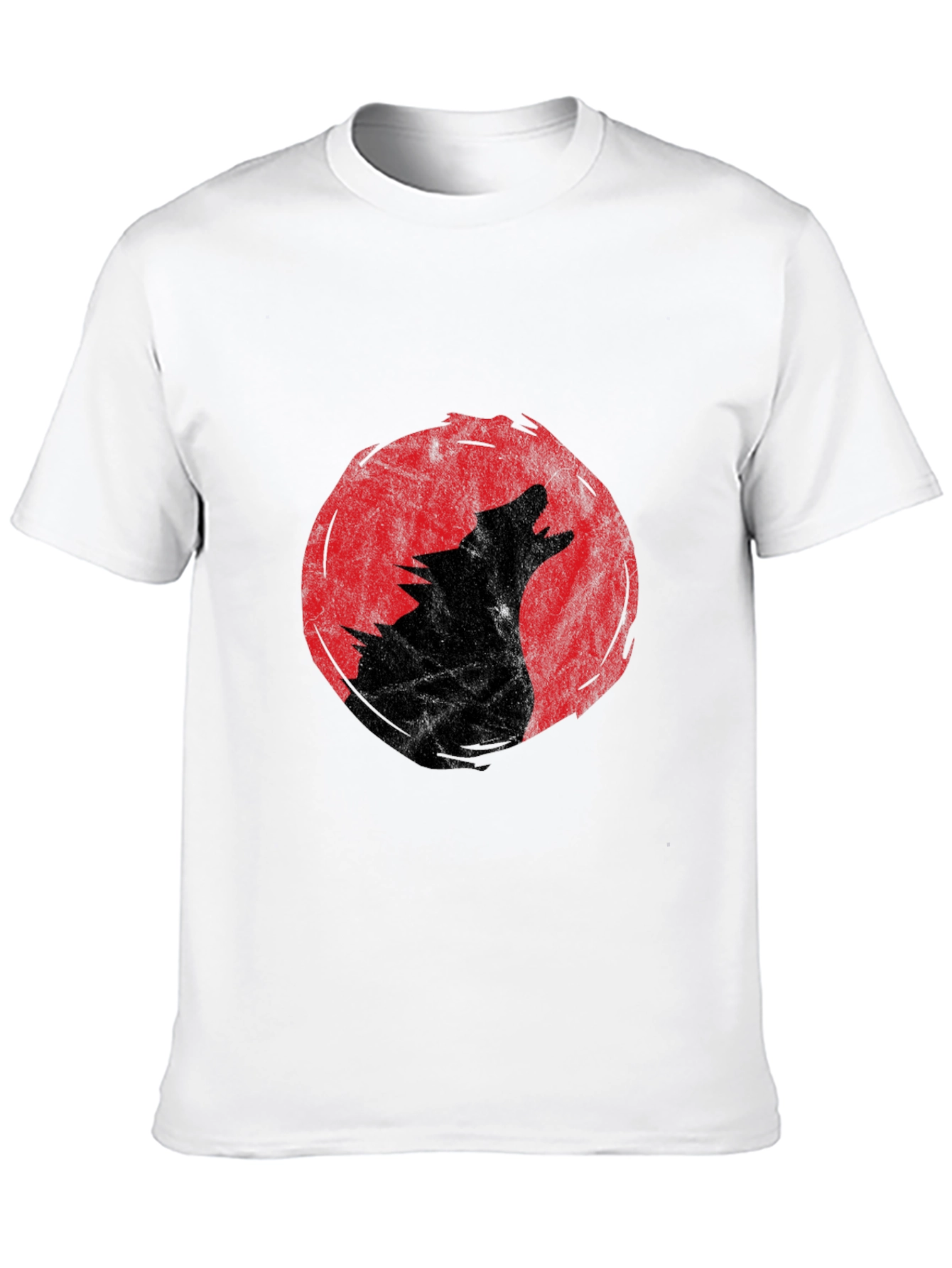 Wolf Howling Moon T-Shirt - Black Graphic Tee