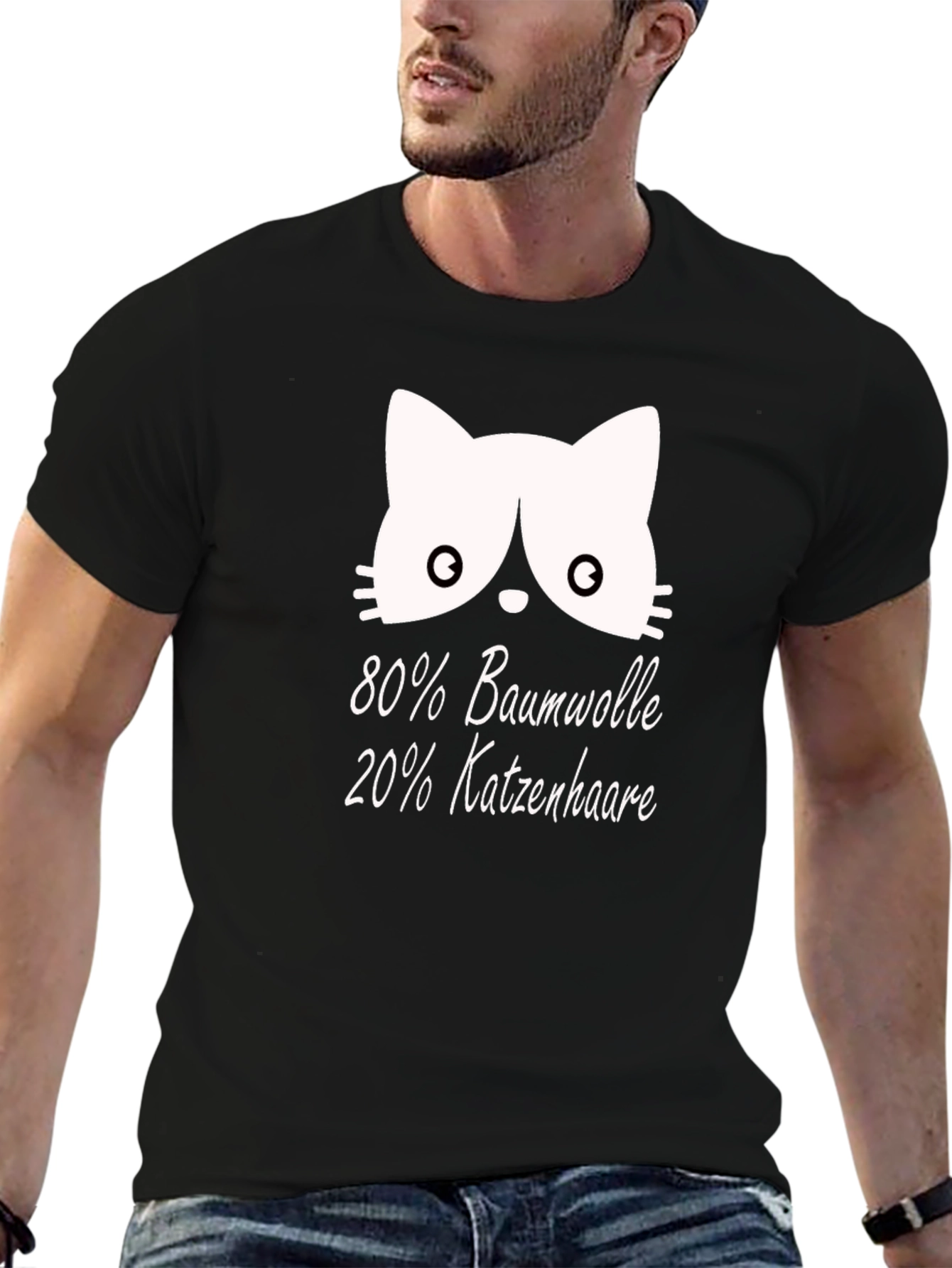 Cat Hair T-Shirt - Cotton Blend Novelty Tee