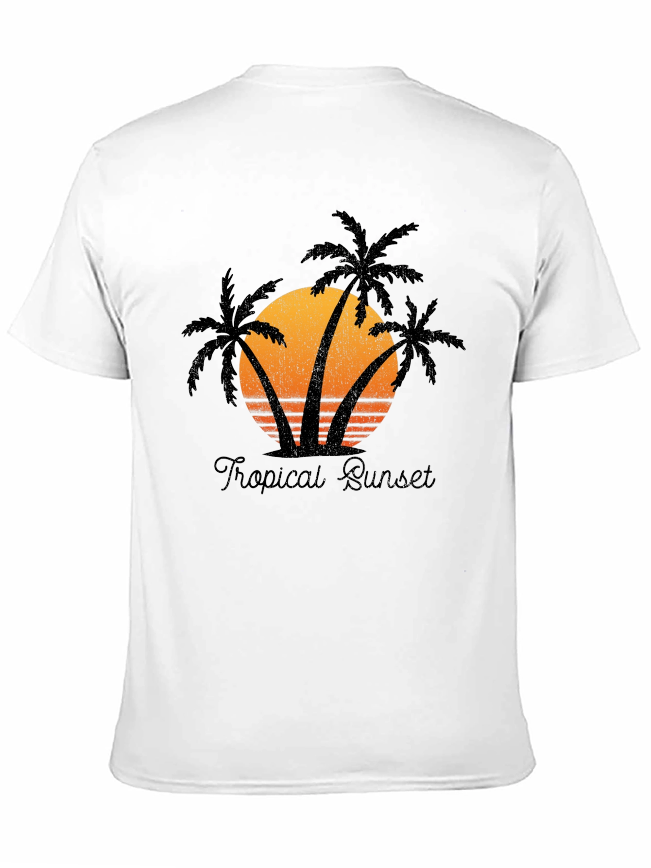 Tropical Sunset Graphic Tee - Black T-Shirt