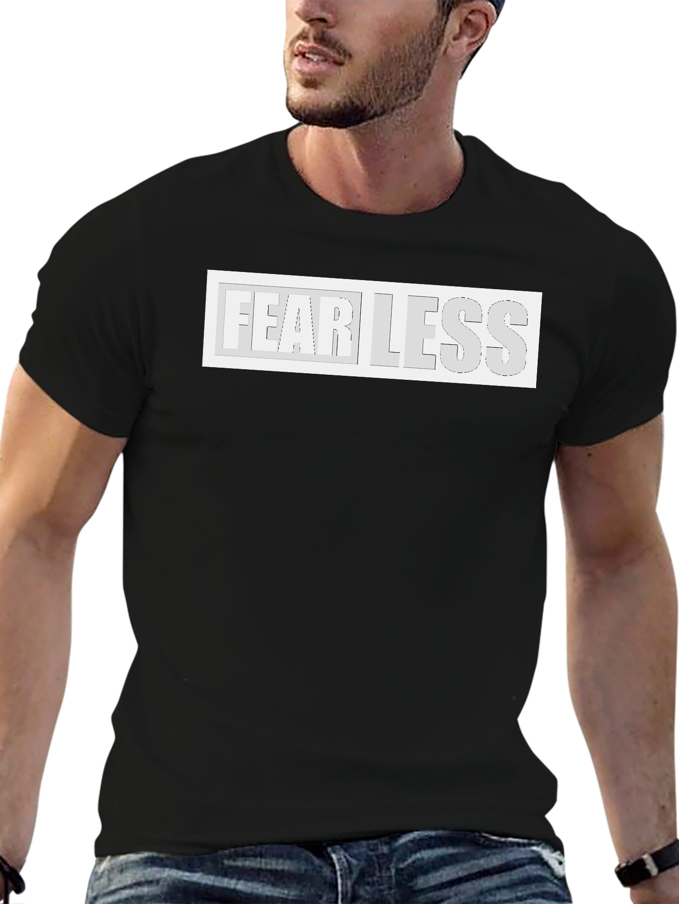 Fearless Graphic Print Black T-Shirt