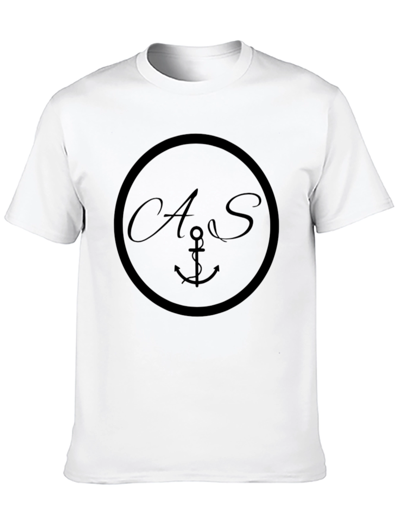 Nautical Anchor Circle Graphic Tee - Black