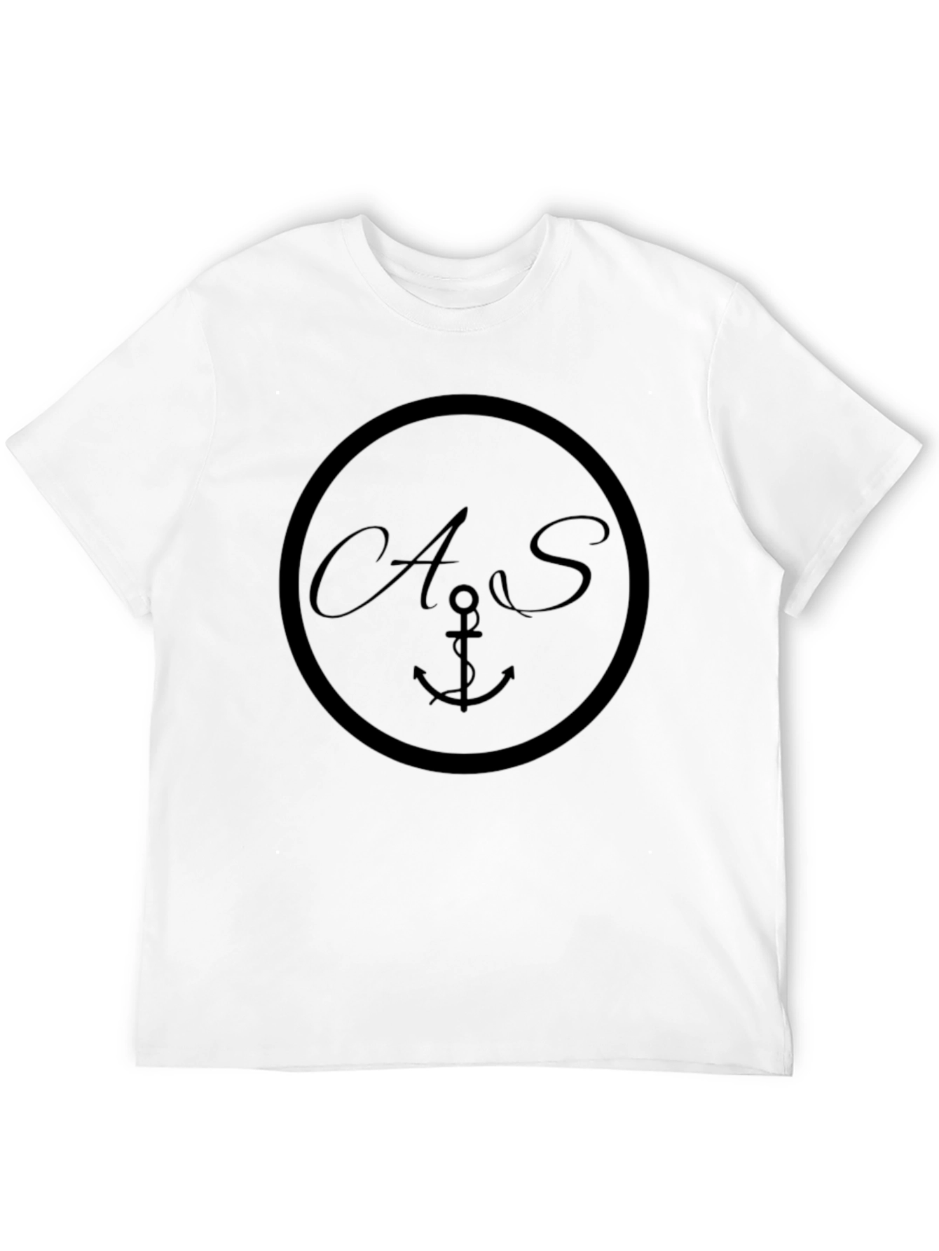Nautical Anchor Circle Graphic Tee - Black