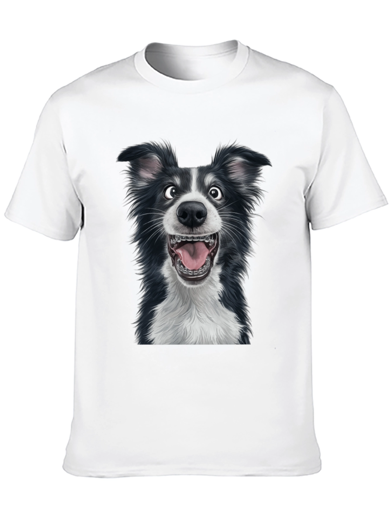 Funny Dog Graphic Tee - Black Cotton Blend T-Shirt