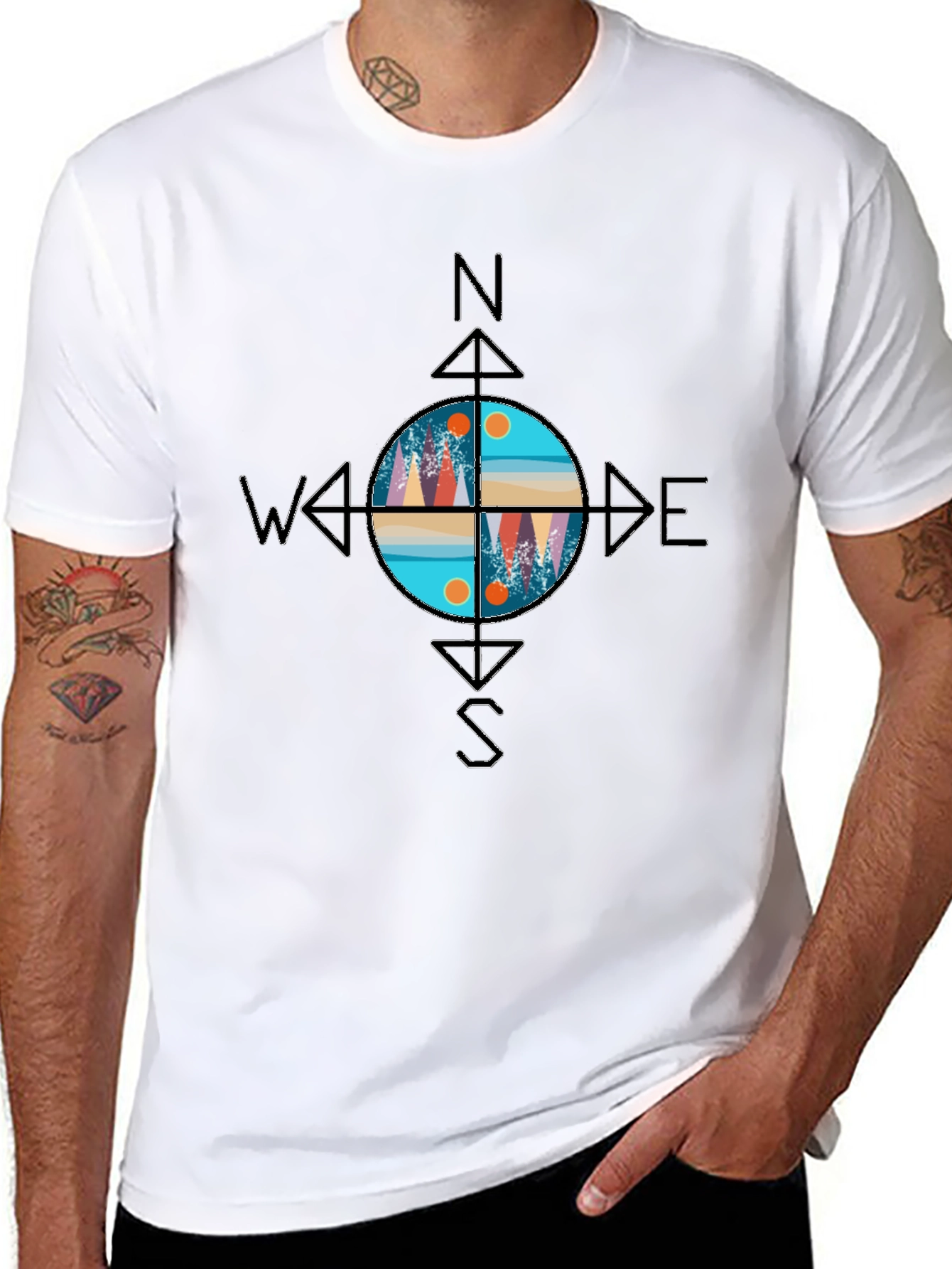 Compass Graphic T-Shirt - Adventure Awaits!