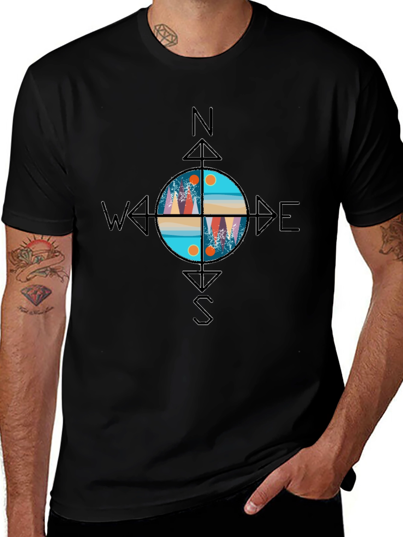 Compass Graphic T-Shirt - Adventure Awaits!