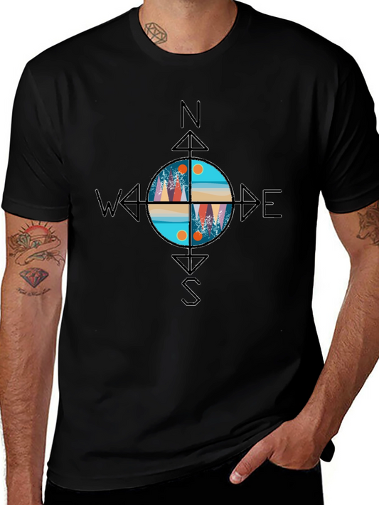 Compass Graphic T-Shirt - Adventure Awaits!
