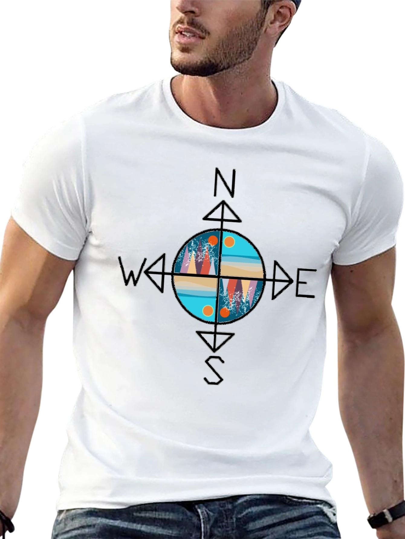 Compass Graphic T-Shirt - Adventure Awaits!