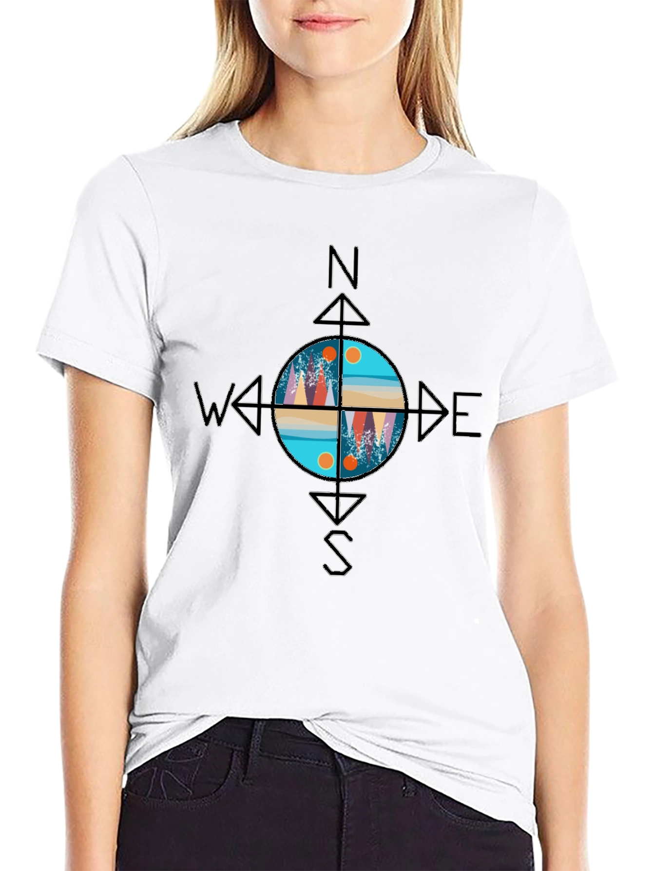 Compass Graphic T-Shirt - Adventure Awaits!