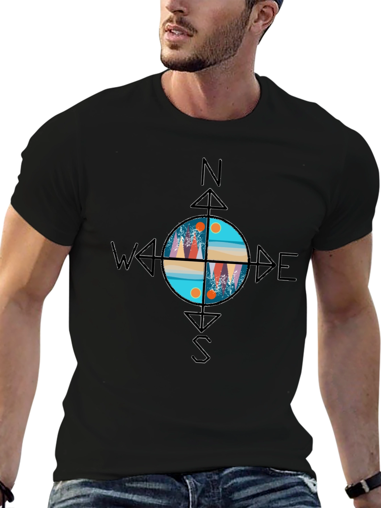 Compass Graphic T-Shirt - Adventure Awaits!