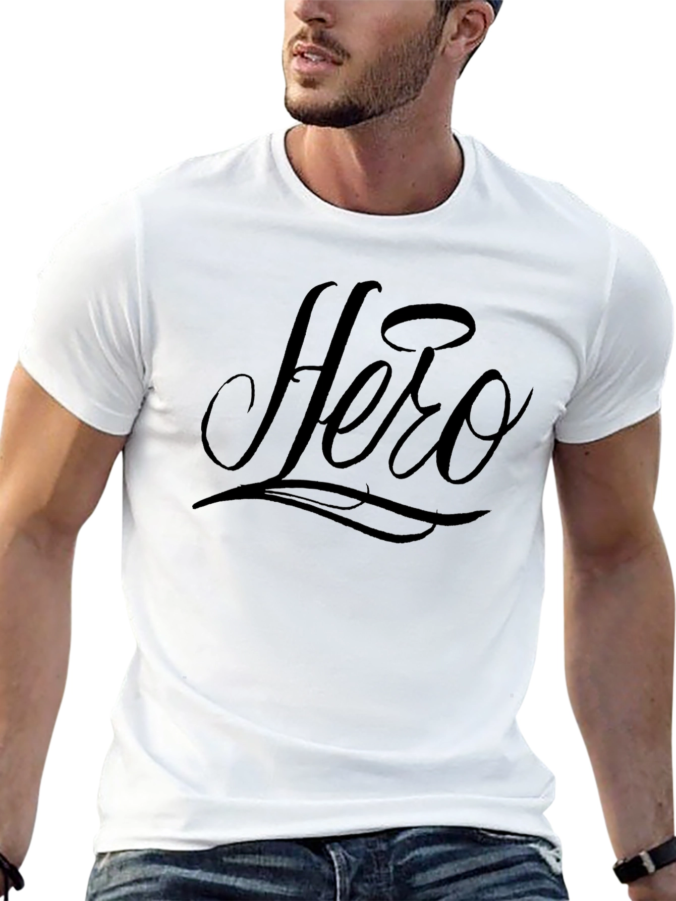 Hero Script Black T-Shirt Casual Menswear