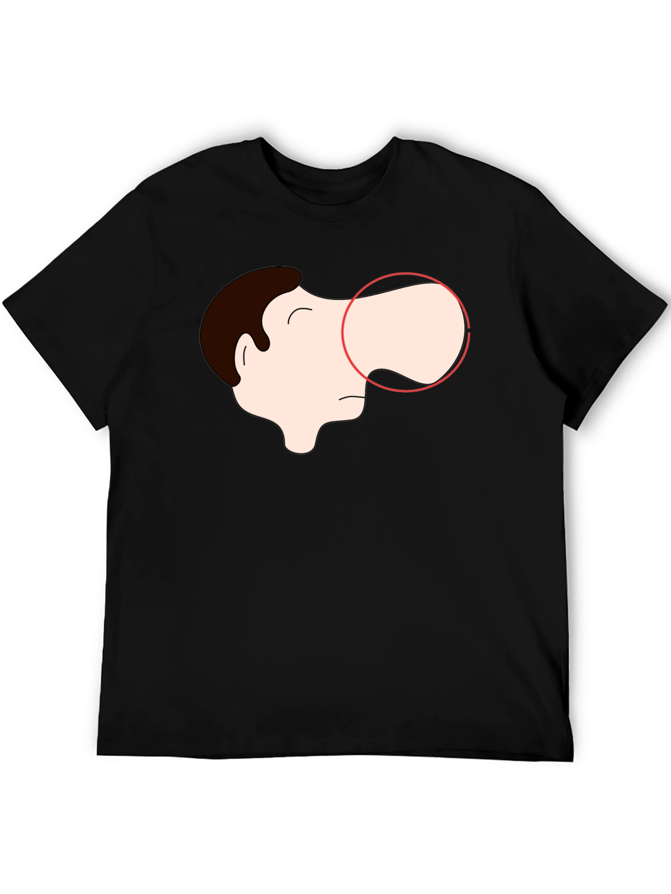 Cartoon Face Graphic Tee - Black