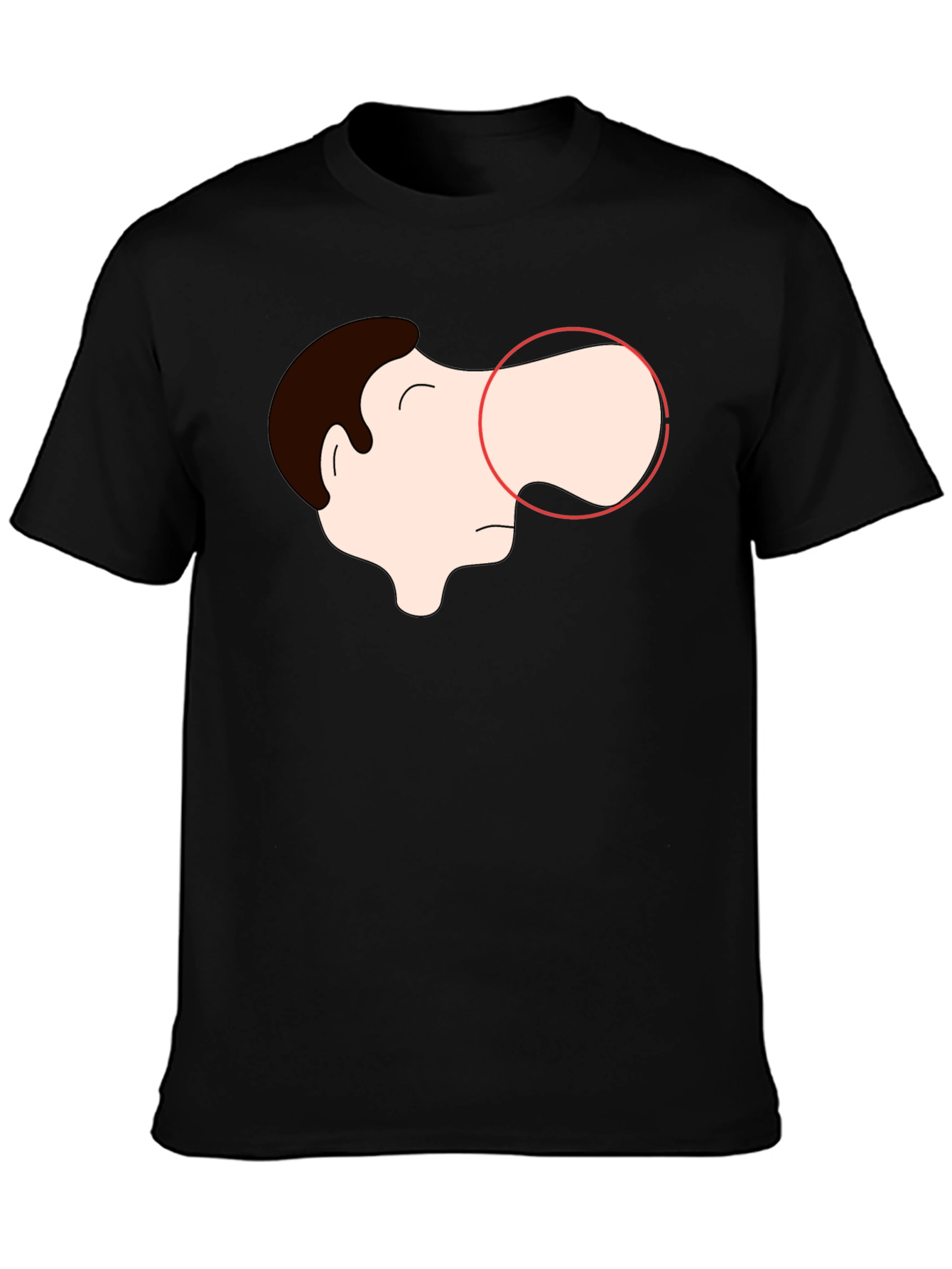 Cartoon Face Graphic Tee - Black