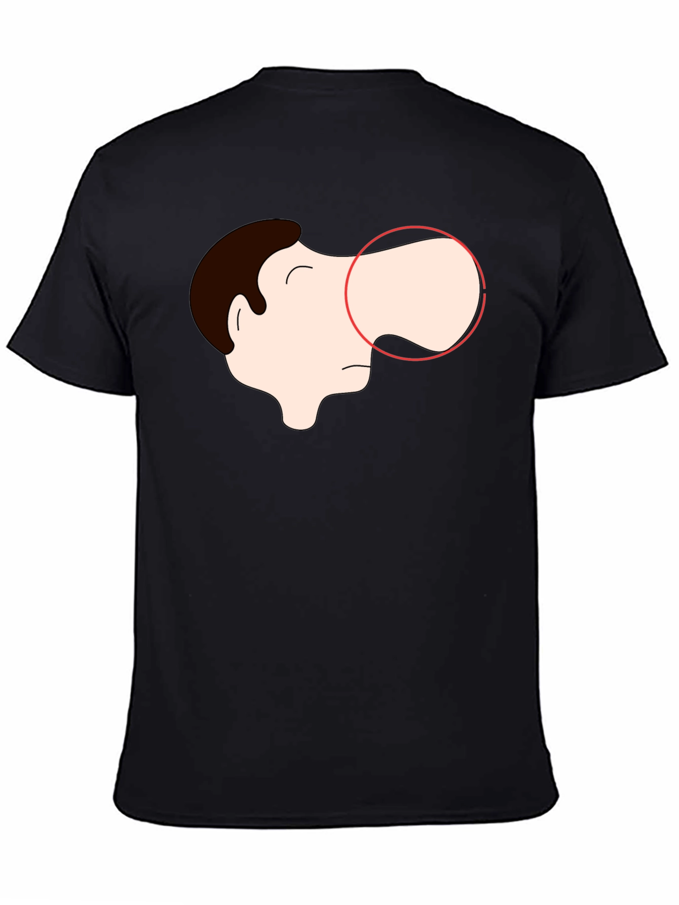 Cartoon Face Graphic Tee - Black