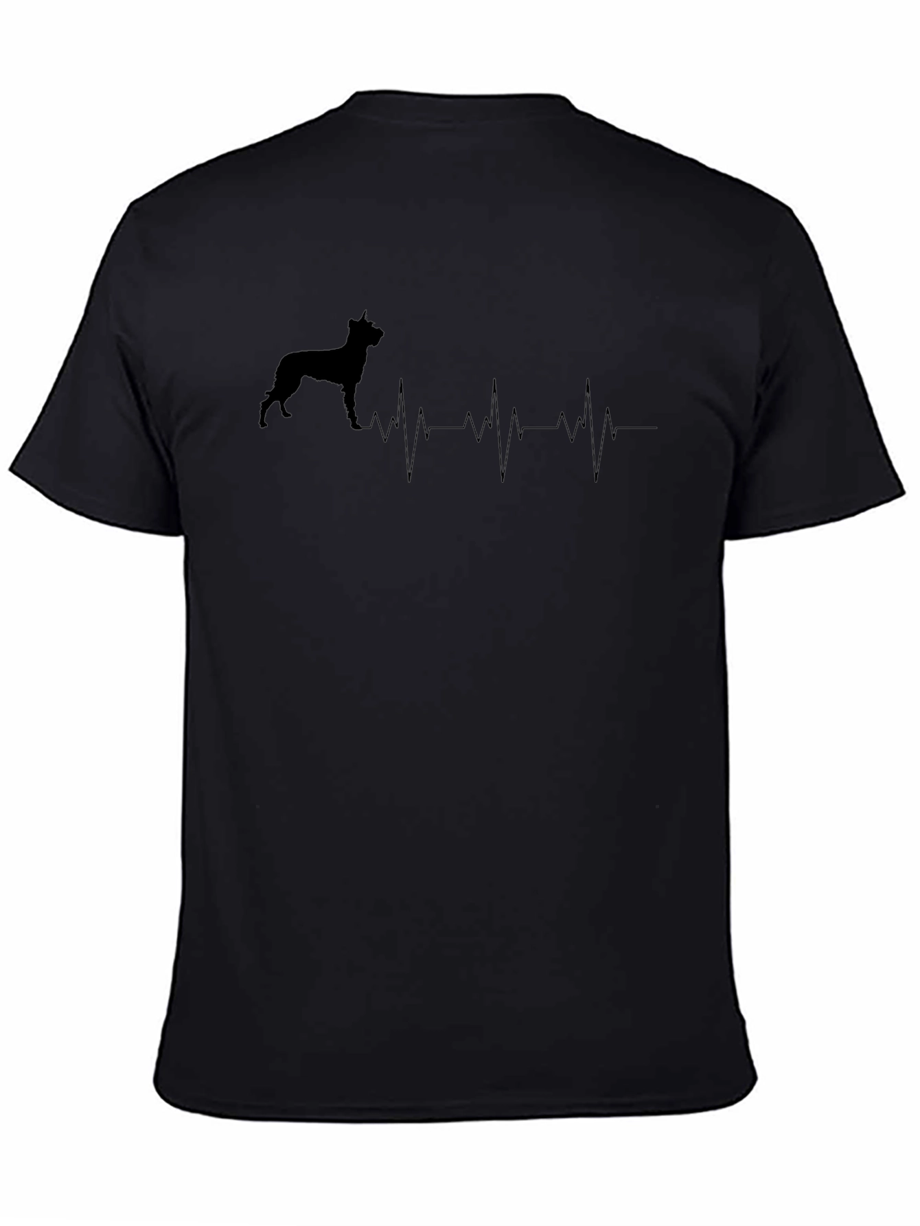 Dog Breed Heartbeat Graphic Tee - Black