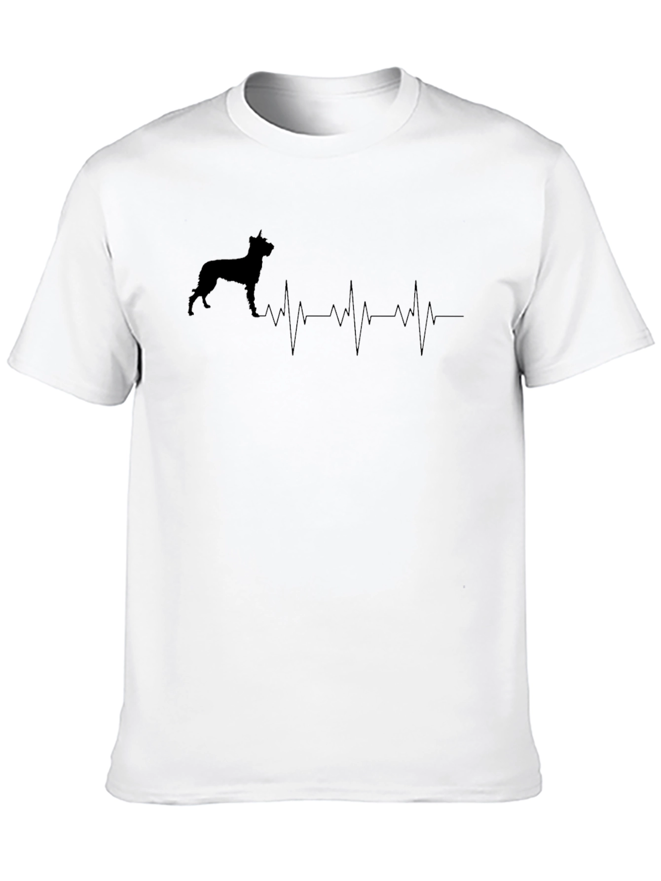 Dog Breed Heartbeat Graphic Tee - Black