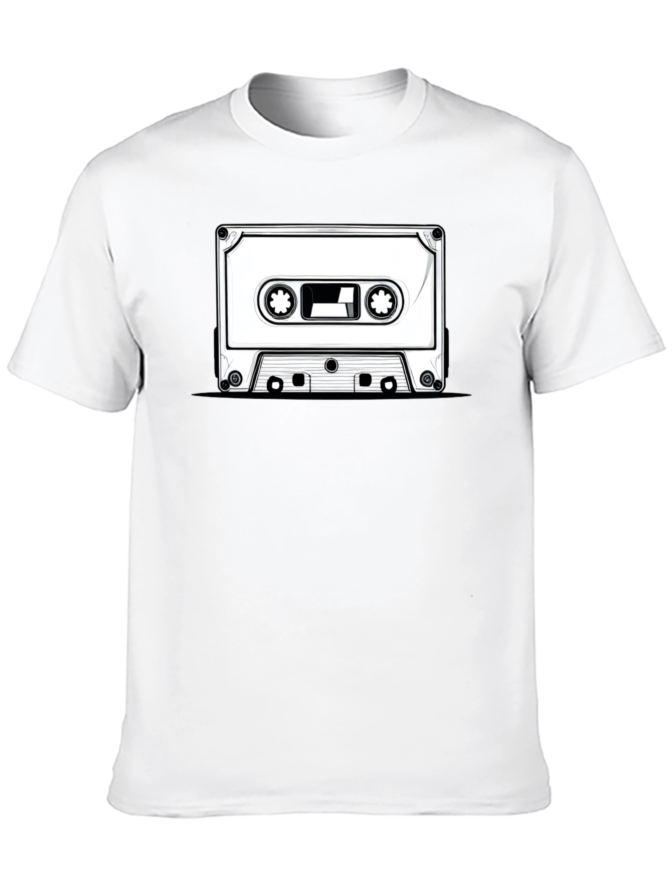 Retro Cassette Tape Graphic T-Shirt - Black