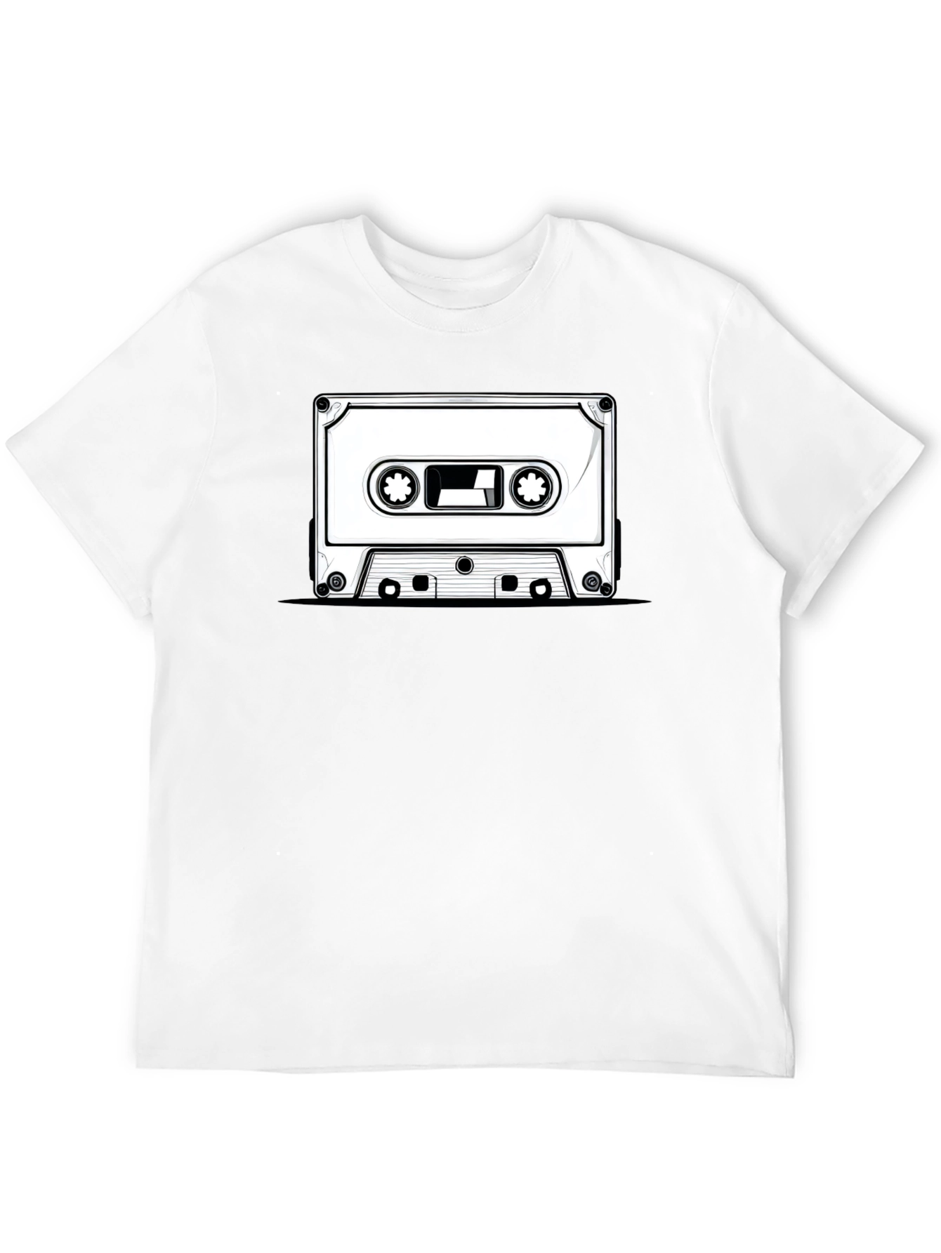Retro Cassette Tape Graphic T-Shirt - Black