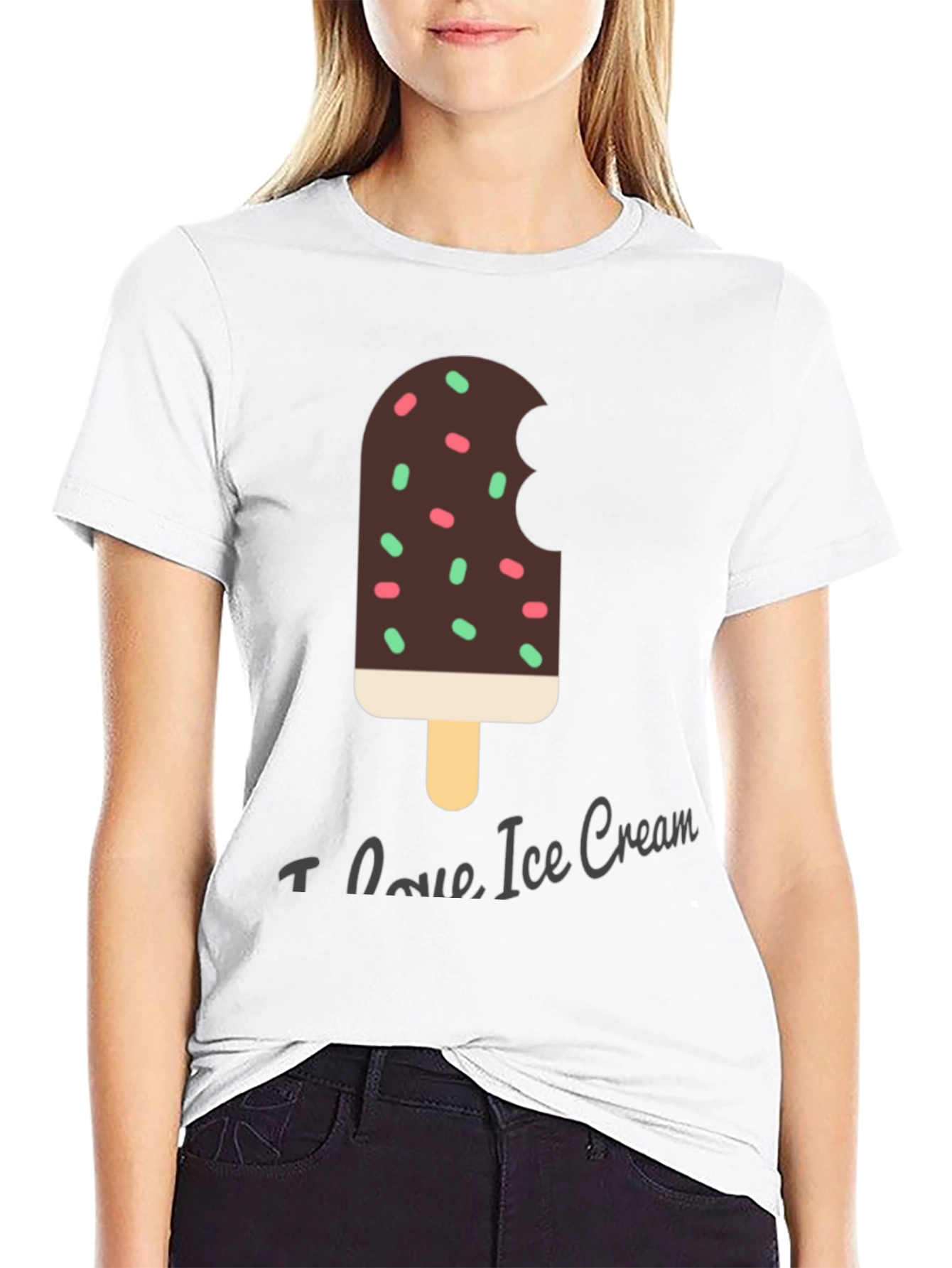 I Love Ice Cream T-Shirt - Bite Taken Design