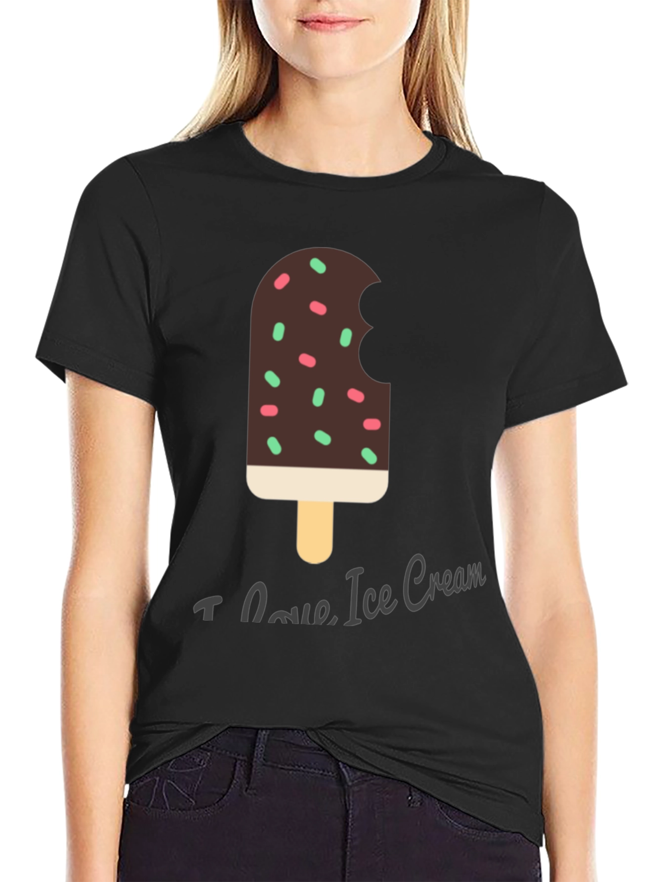 I Love Ice Cream T-Shirt - Bite Taken Design