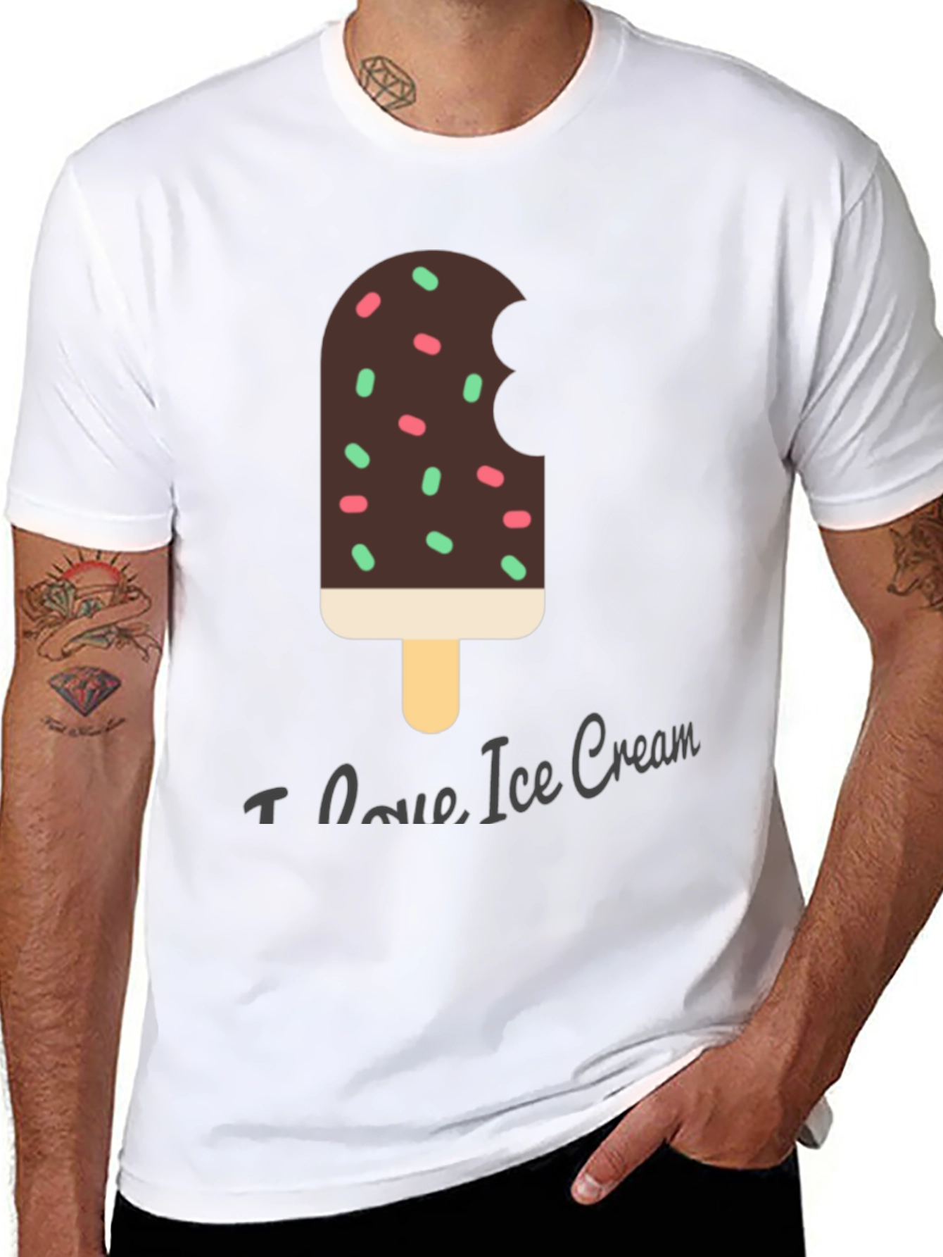 I Love Ice Cream T-Shirt - Bite Taken Design