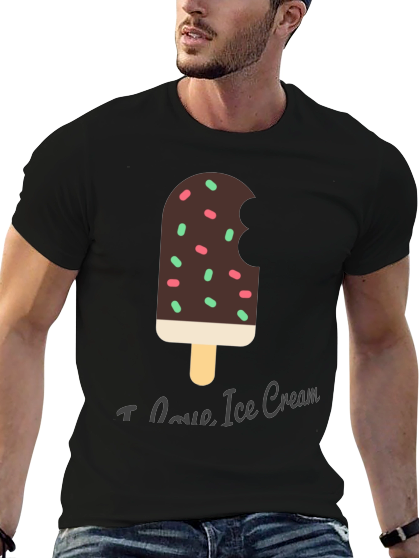 I Love Ice Cream T-Shirt - Bite Taken Design
