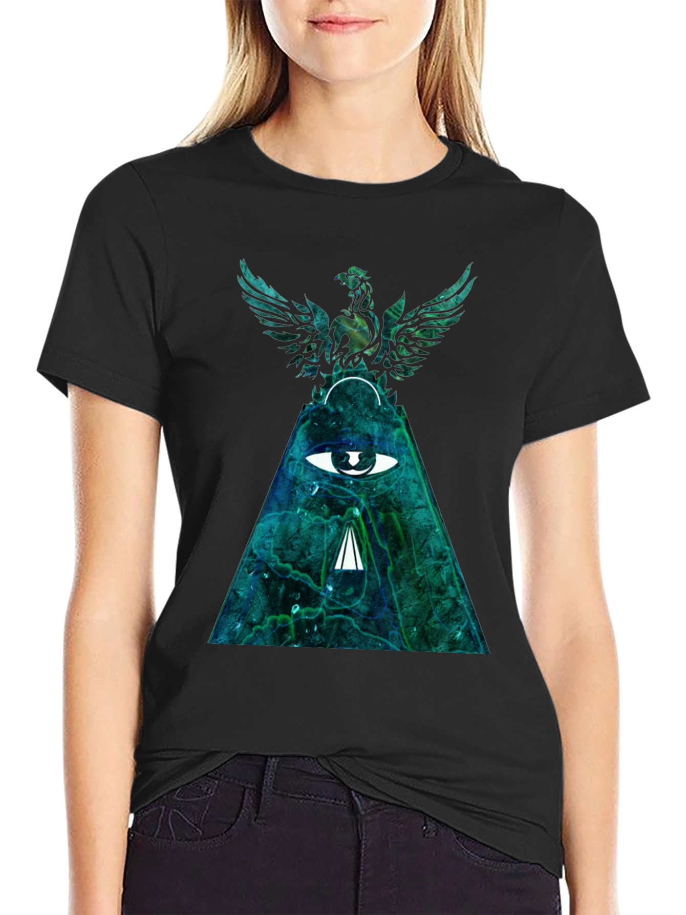 Mystic Eagle Eye Graphic Tee - Black