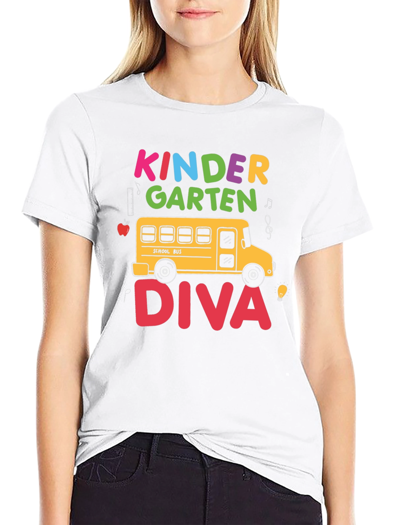 Kindergarten Diva T-Shirt School Bus Tee