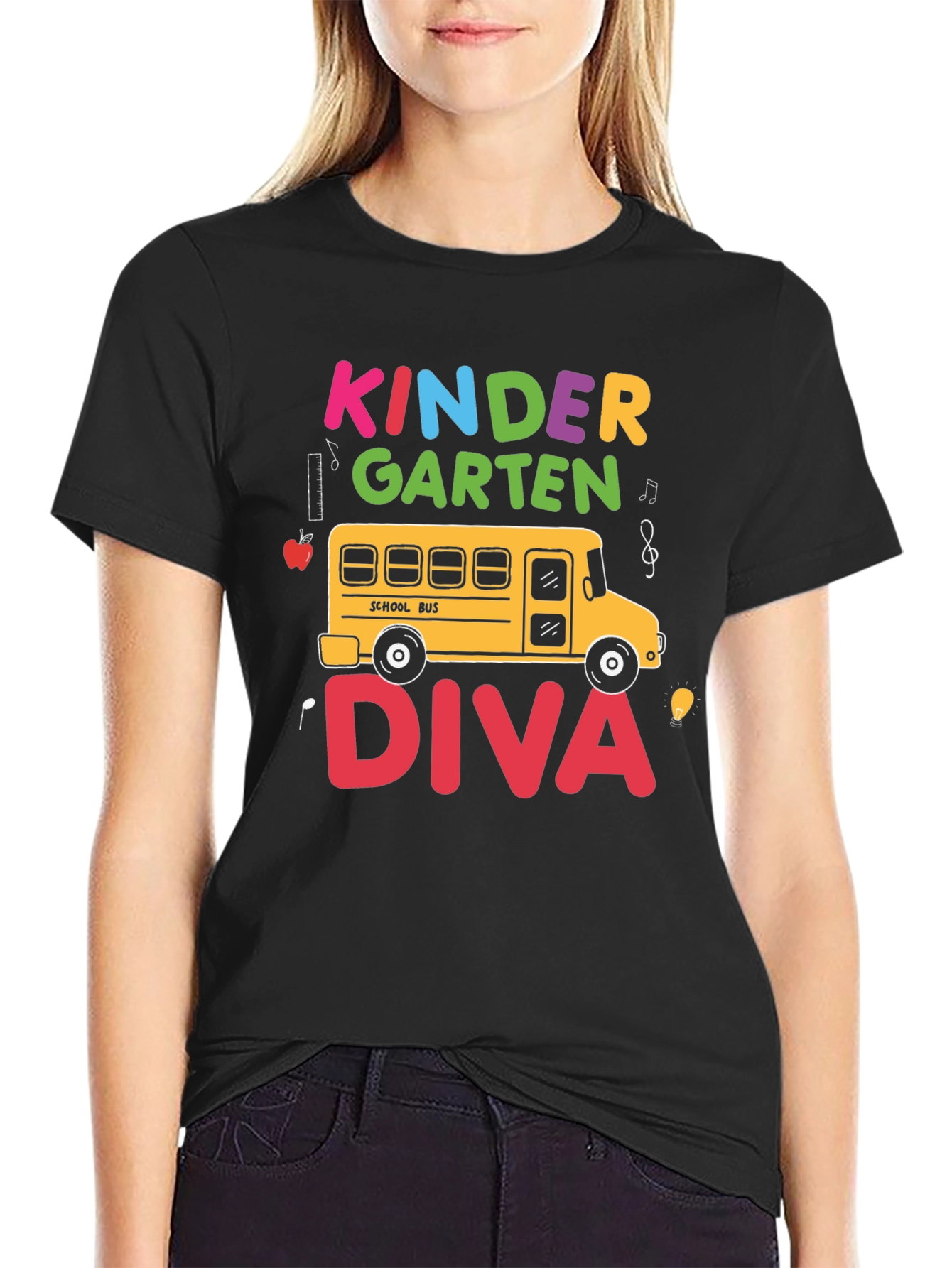 Kindergarten Diva T-Shirt School Bus Tee